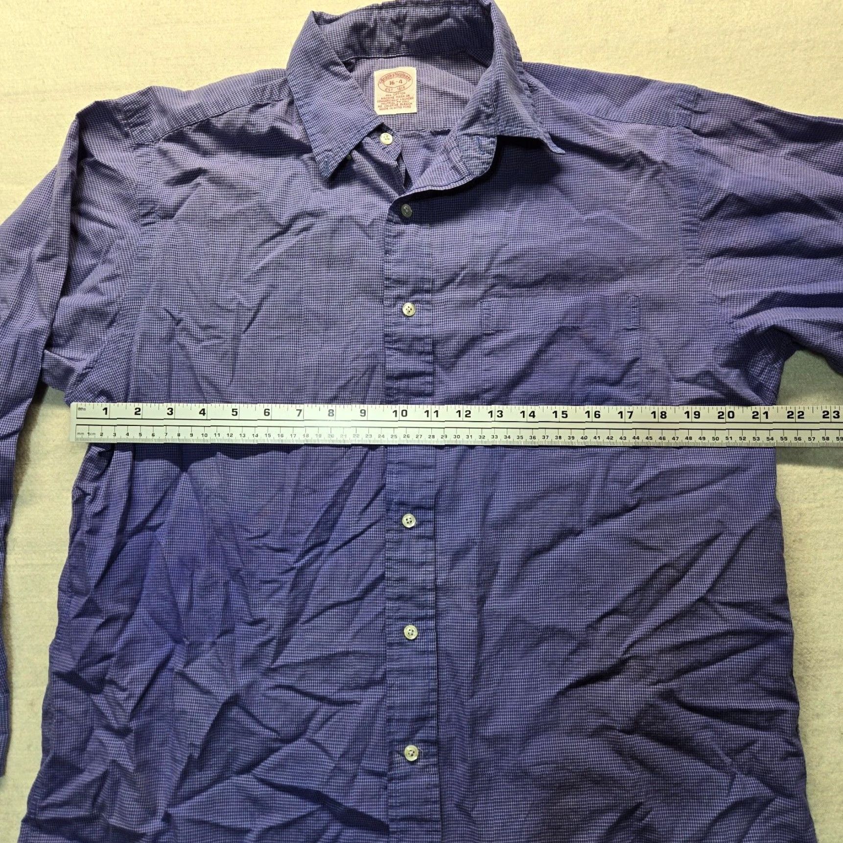 Brooks Brothers Brooks Brothers Button-Up Dress Shirt Solid Blue Long Sleeve Cotton Adult Men's Size 16 Non-Iron Size 42R - 3 Thumbnail