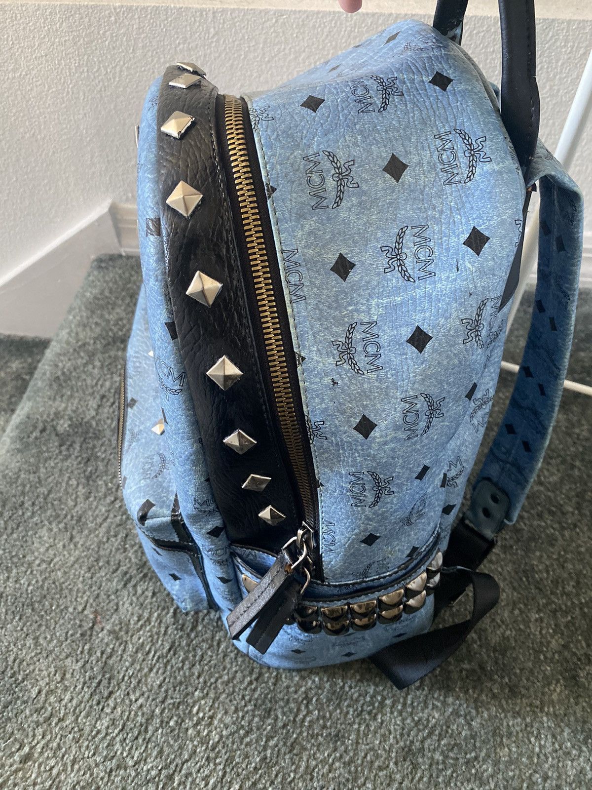 Light Blue customize MCM Backpack