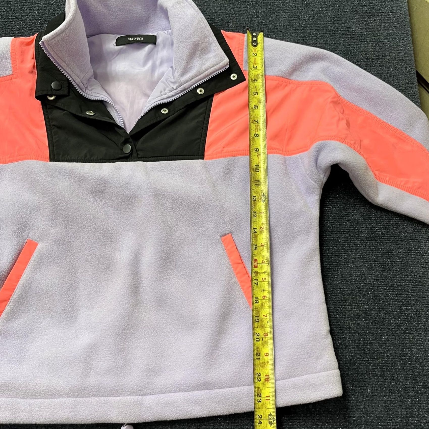 Forever 21 FOREVER 21 Jacket Womens Medium Purple Pink Fleece Colorblock Retro 1/4 Zip Lined Pockets Wool? Size L / US 10 / IT 46 - 7 Thumbnail