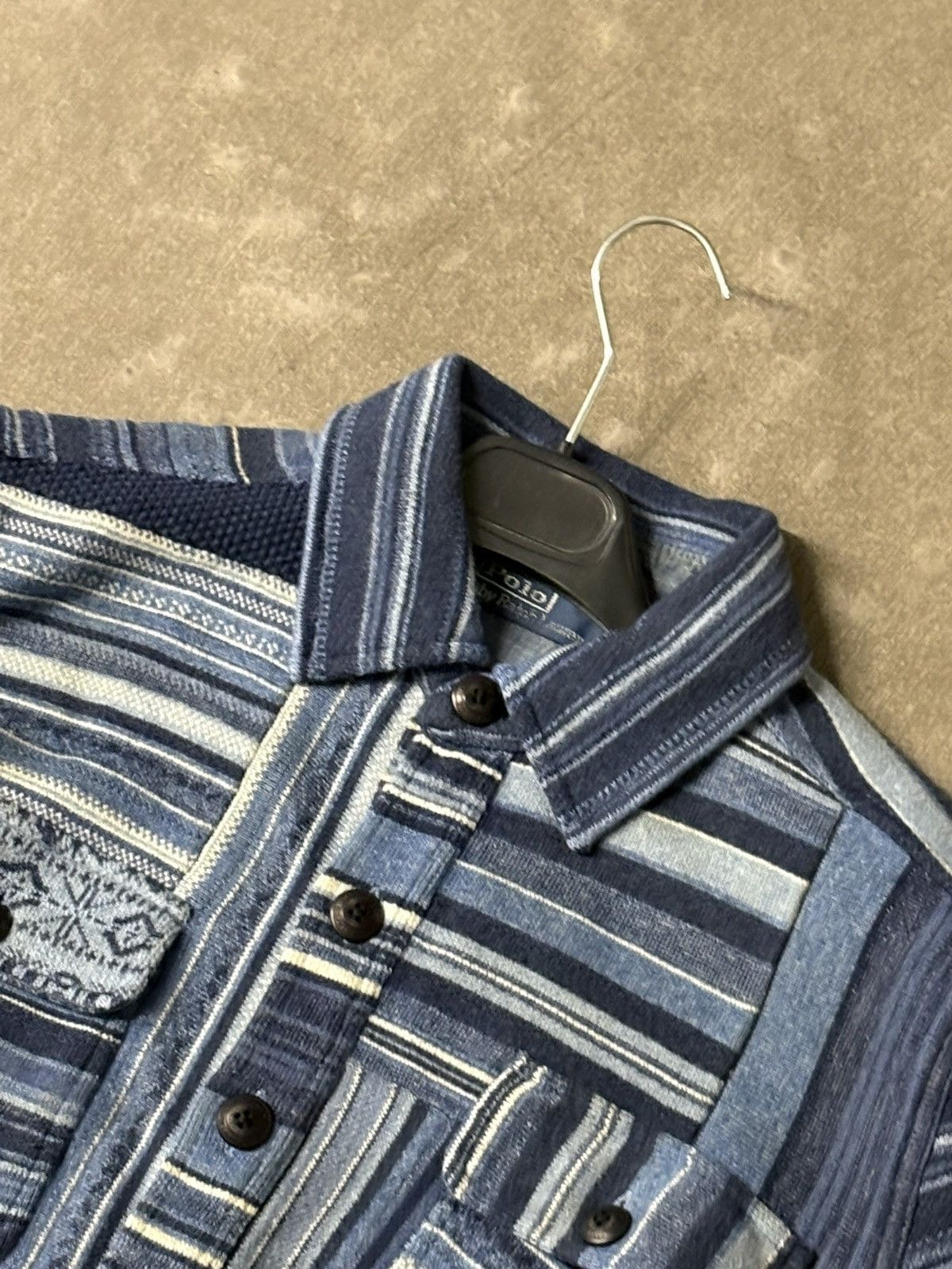 Polo Ralph Lauren Blue Patchwork Workwear Cardigan Ralph Lauren S – Limited Size US S / EU 44-46 / 1 - 4 Thumbnail