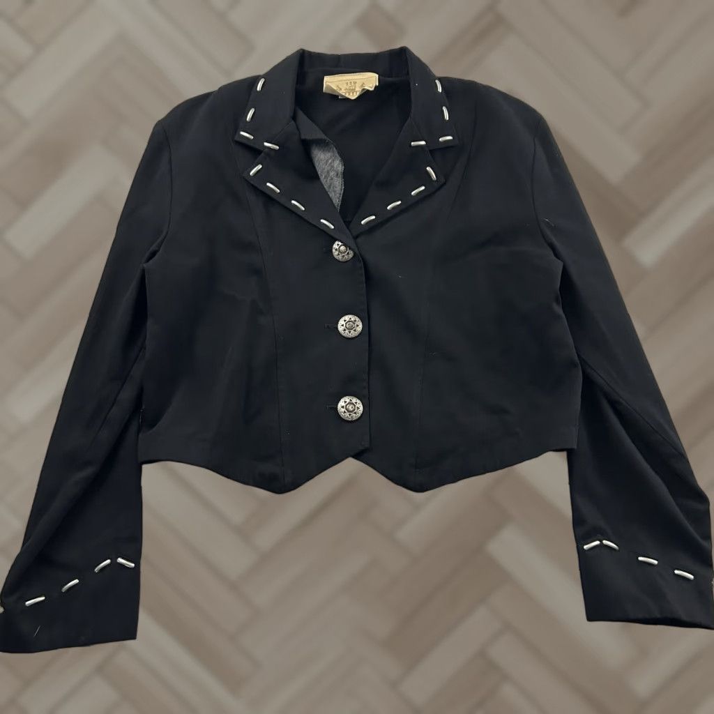 Vintage VINTAGE New Frontier Western Jacket Womens Large Black Cropped Size L / US 10 / IT 46 - 1 Thumbnail