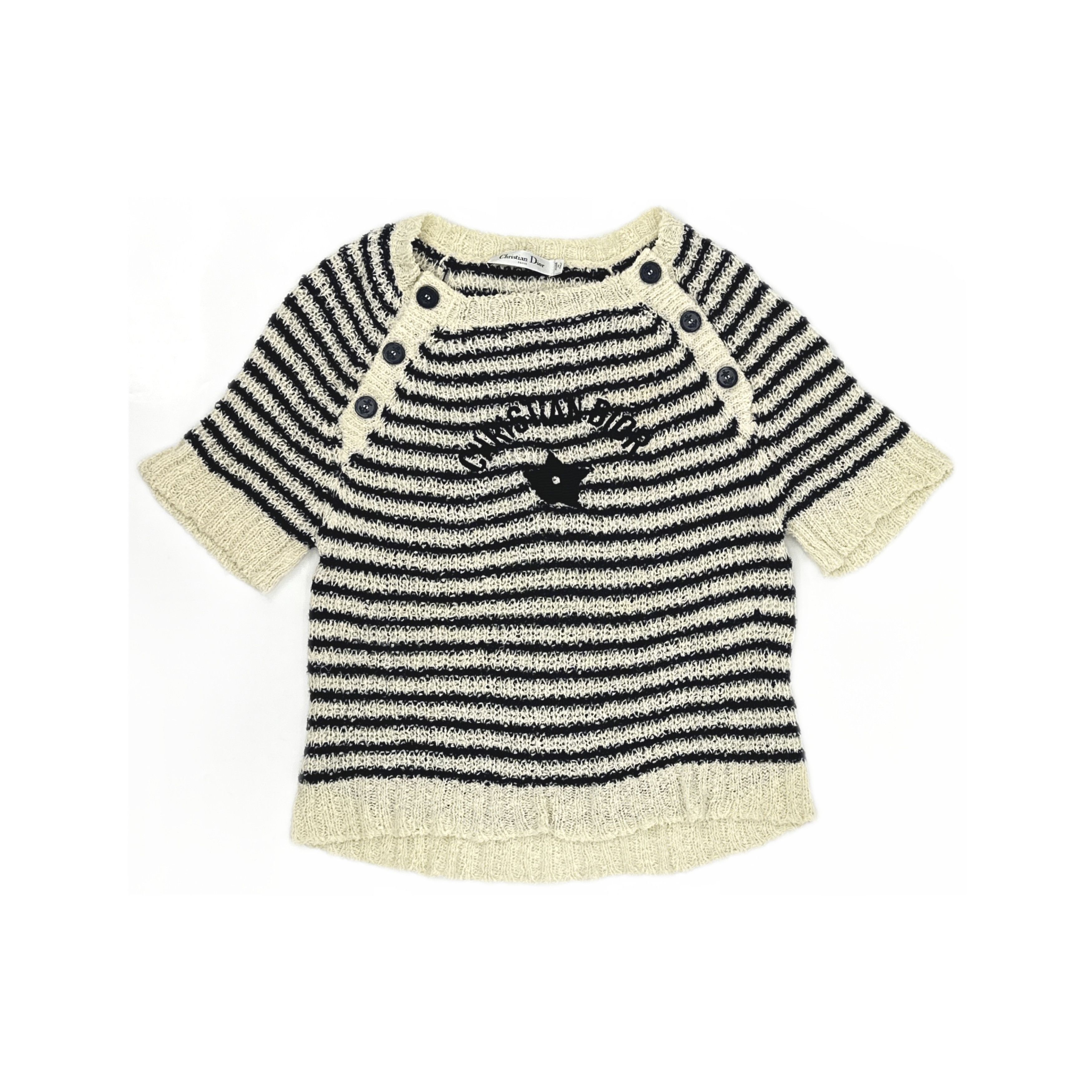 Dior Dior Striped Marinière Silk Blend Knit Top Size 40 Size M / US 6-8 / IT 42-44 - 1 Thumbnail