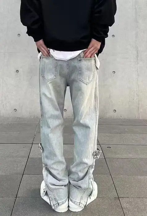 Japanese Brand Casual Zip Flared Trouser Denim Size US 34 / EU 50 - 3 Thumbnail