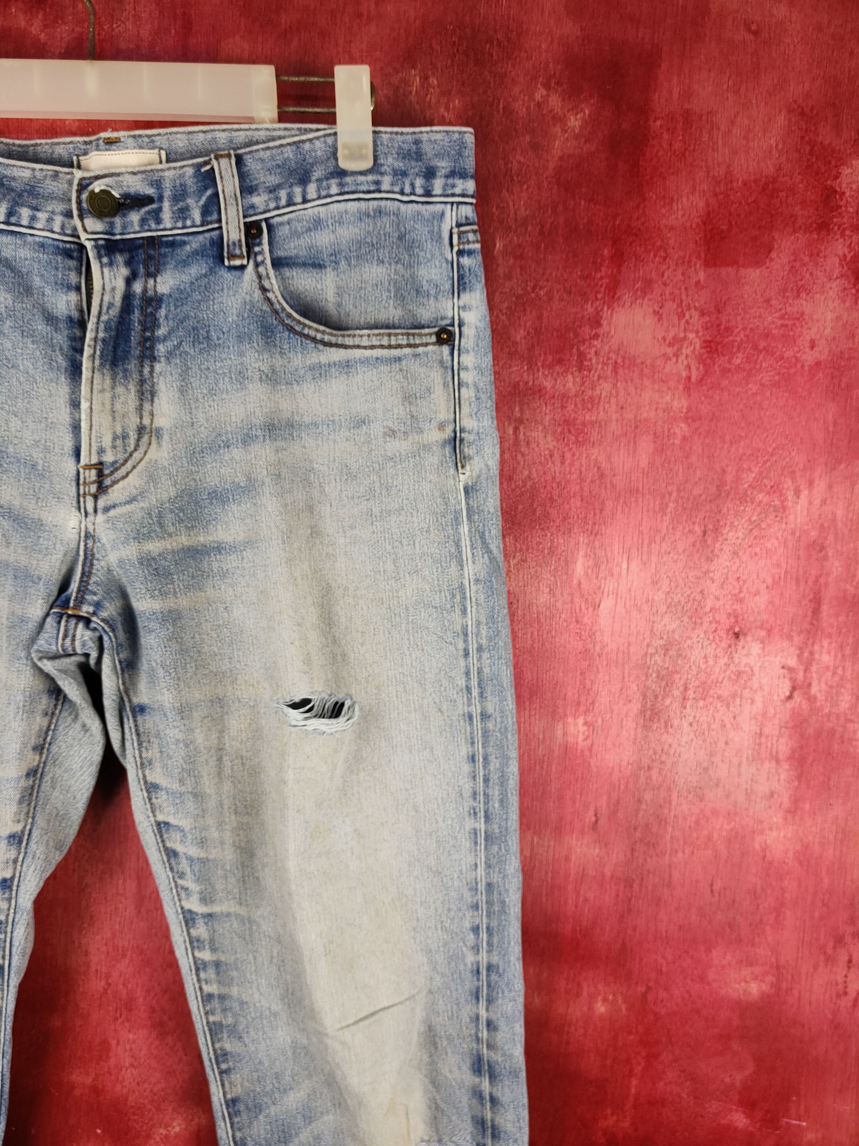 Japanese Brand Uniqlo Blue Distressed Multipocket Denim #S1583 Size US 31 - 5 Thumbnail