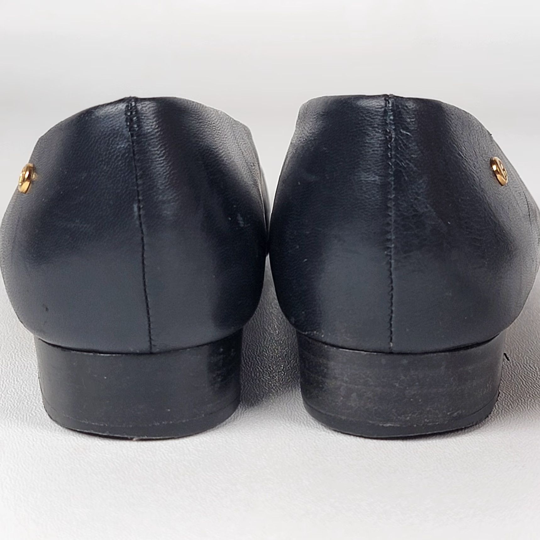Etienne Aigner Etienne Aigner Ladies Strada Pumps Shoes Black Leather Square Toe 7M Slip On Heel Cone Cap Toe Womens Shoes Size US 7 / IT 37 - 5 Thumbnail