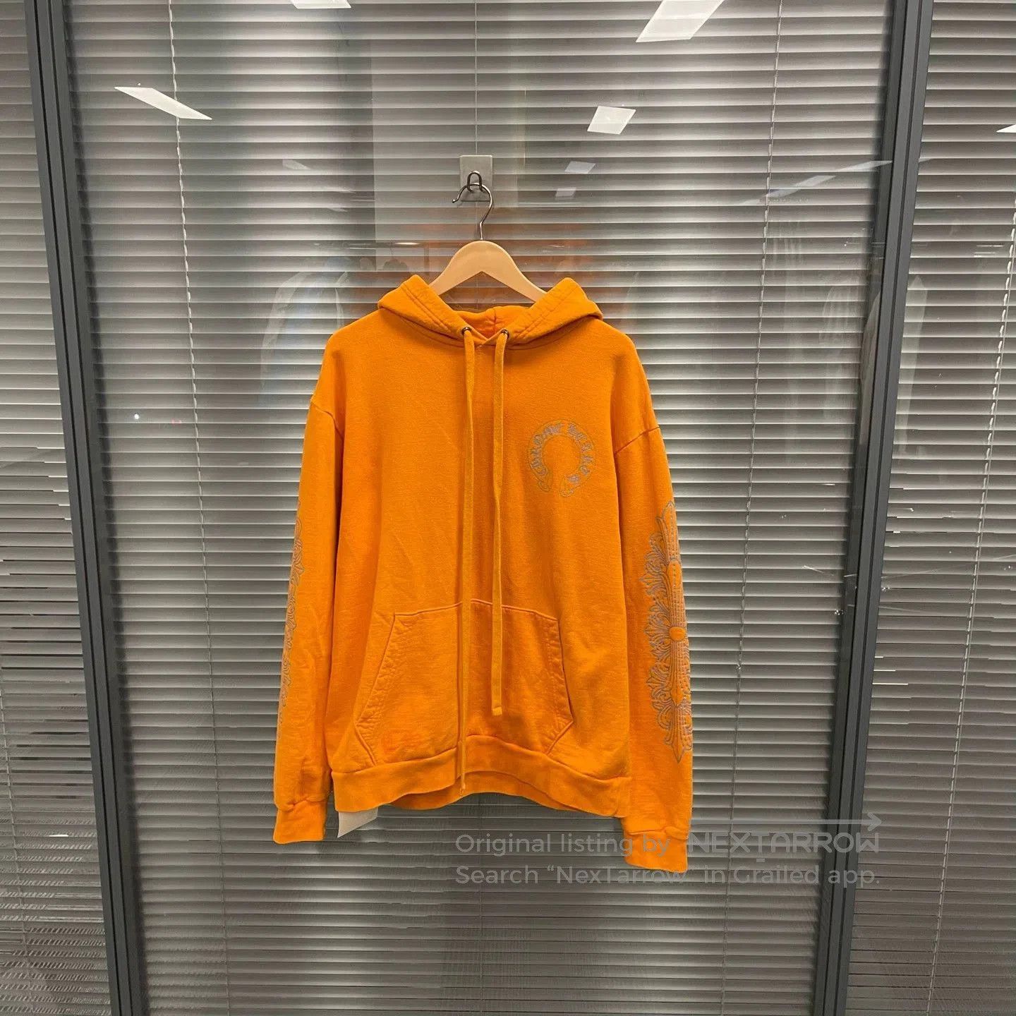 Chrome Hearts Orange Graphic Hoodie with Embroidered Sleeves. Size US M / EU 48-50 / 2 - 1 Thumbnail