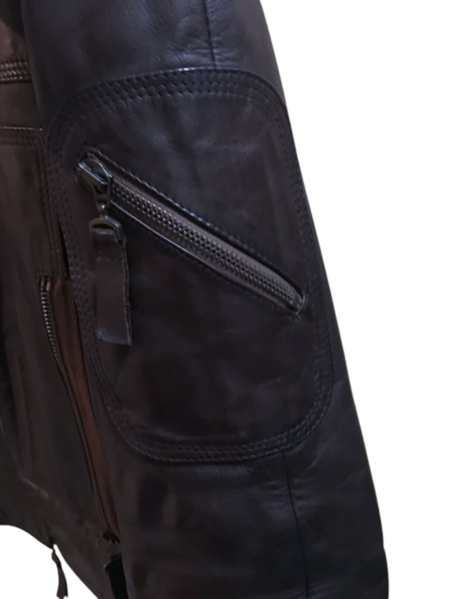 Roberto Cavalli Just Cavalli Leather Jacket – Multi Zip Utility – Size L Size US L / EU 52-54 / 3 - 6 Thumbnail