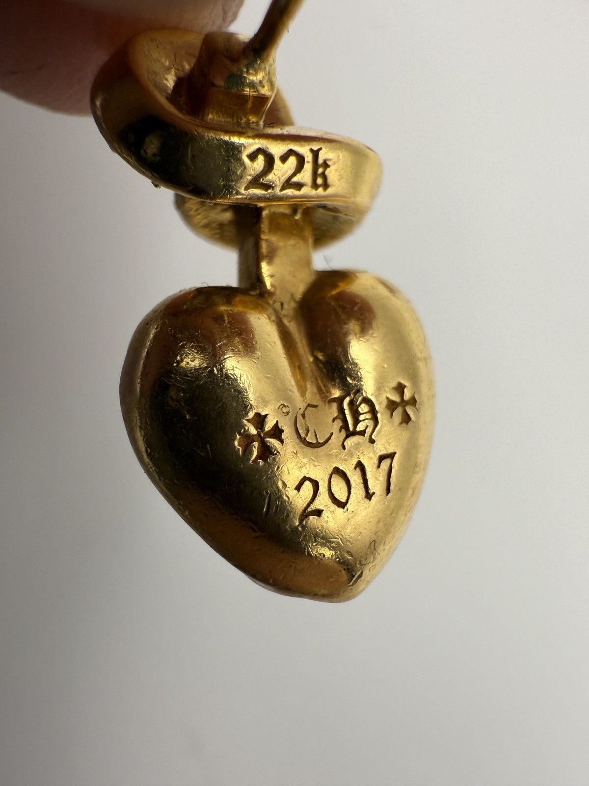 Chrome Hearts Chrome Hearts Pair of 22k Heart You Knot Earrings w Diamonds Size ONE SIZE - 5 Thumbnail