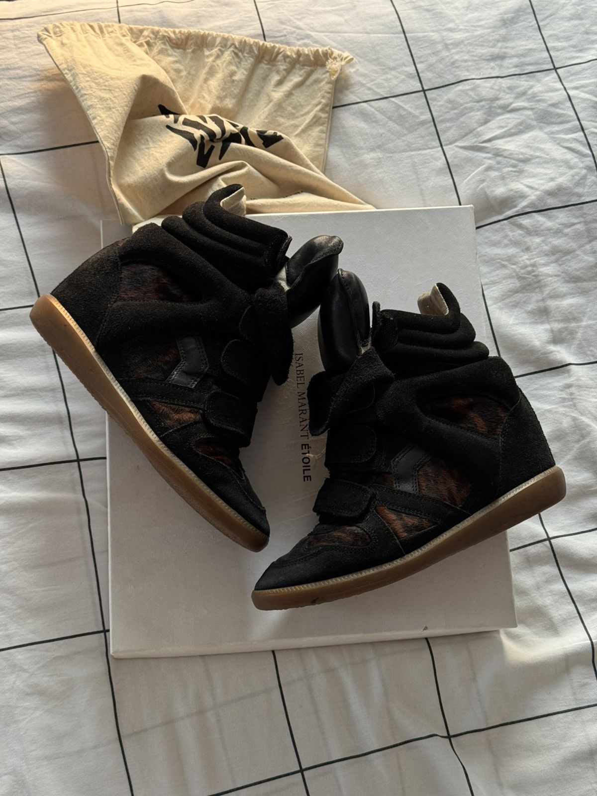 Isabel Marant Isabel Marant Bekett sneakers shoes Washed Black Suede Wedge Size US 7 / IT 37 - 16 Thumbnail
