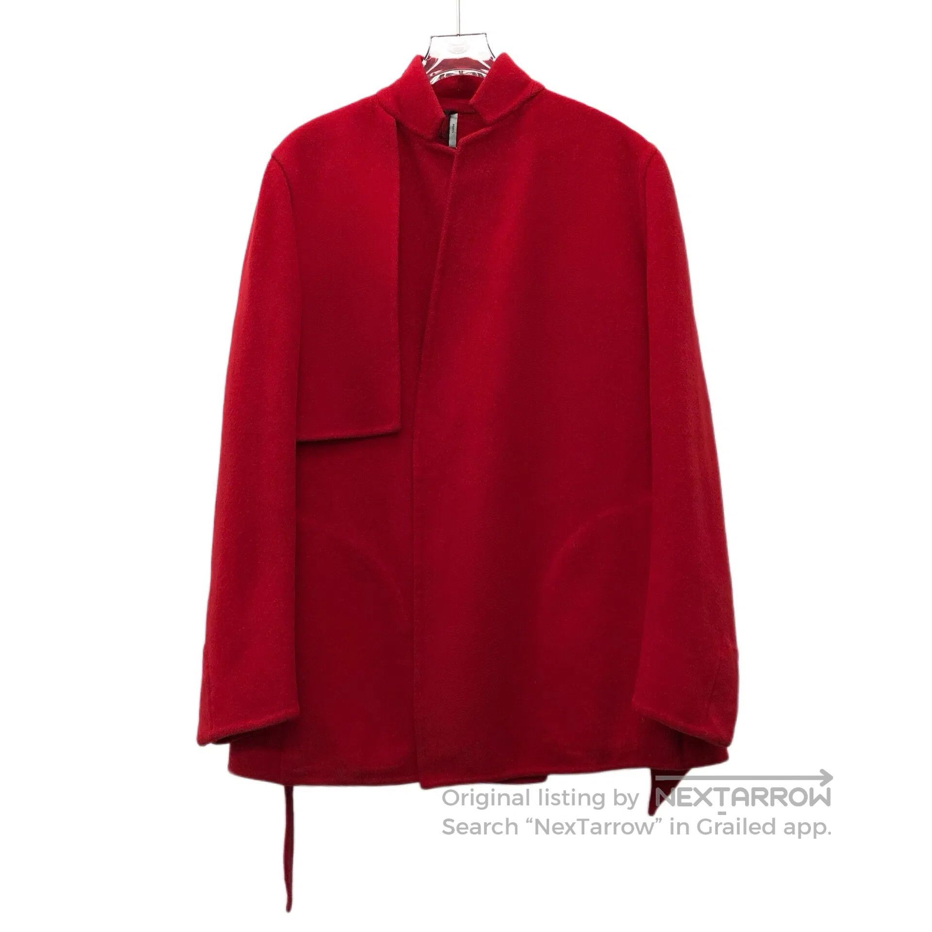 Dior Dior Red Cashmere Stand Collar Belted Trench Coat| Size US S / EU 44-46 / 1 - 1 Thumbnail
