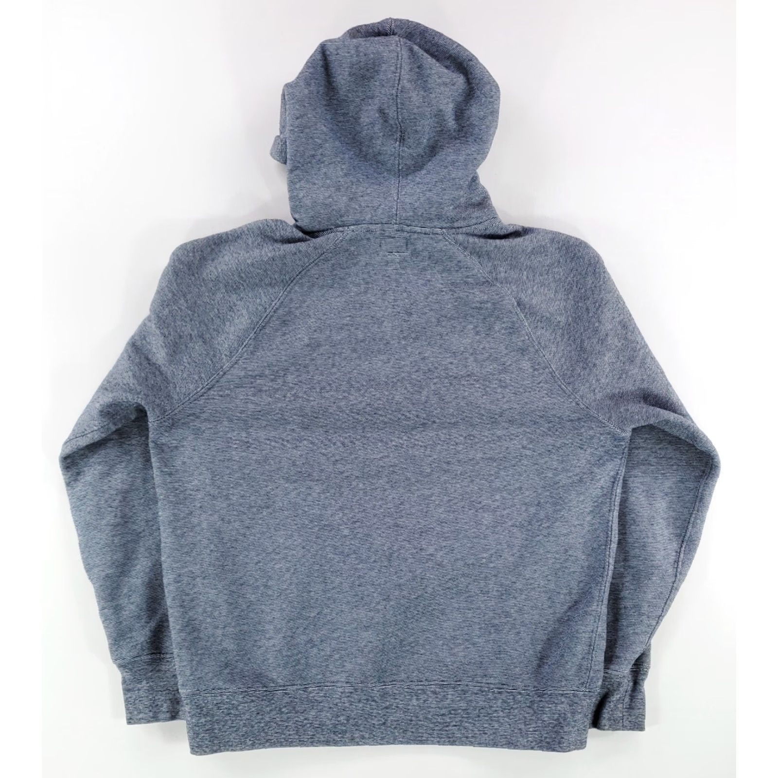 J.Crew VINTAGE J.CREW Hoodie Striped Fleece Blue White Kangaroo Drawstring Mens L Size US L / EU 52-54 / 3 - 3 Thumbnail