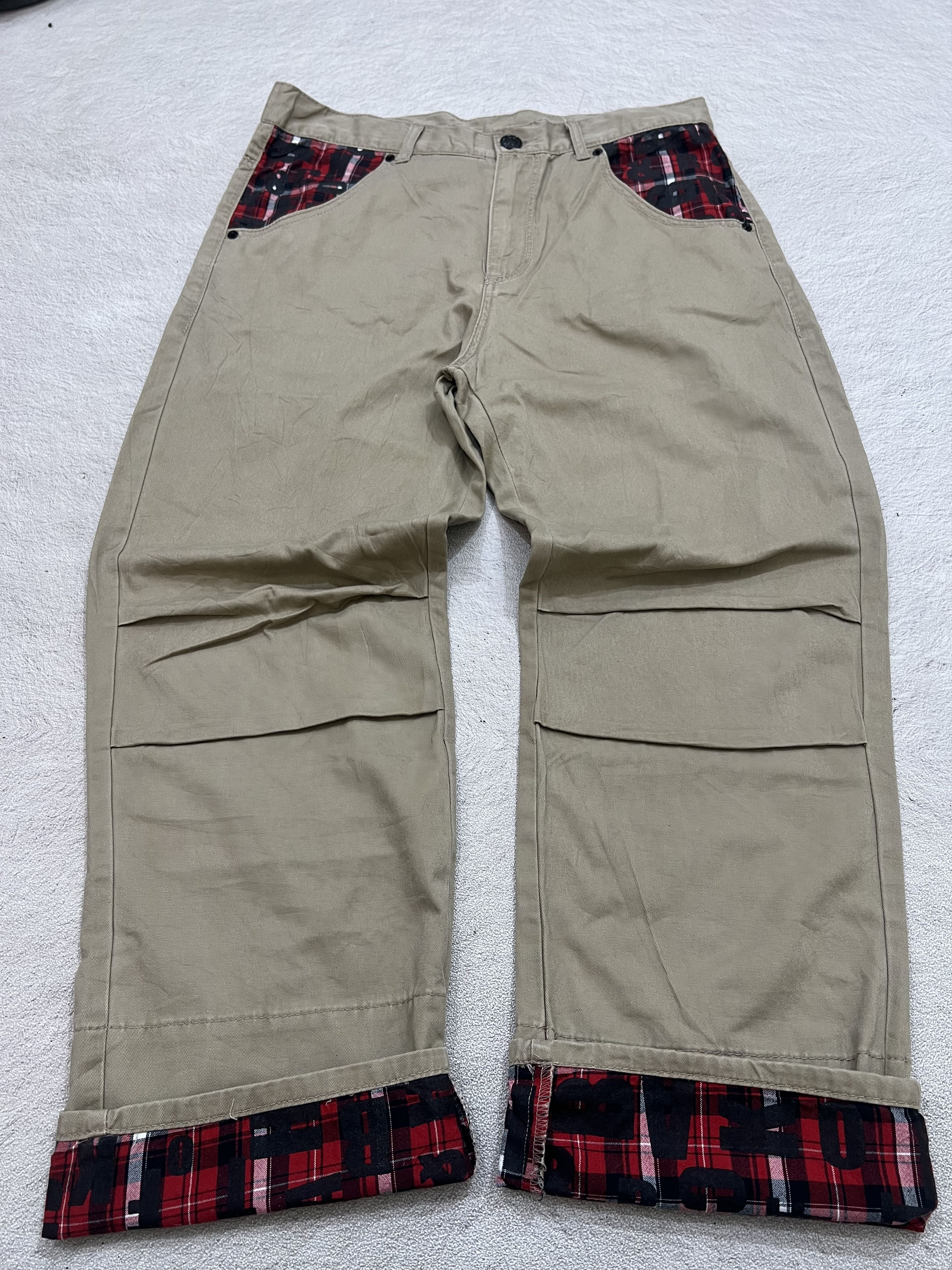 Japanese Brand 2000s Hysteric Cdg Buckle Poem Plaid Baggy Y2k Lgb Ifsix Size US 33 - 1 Thumbnail