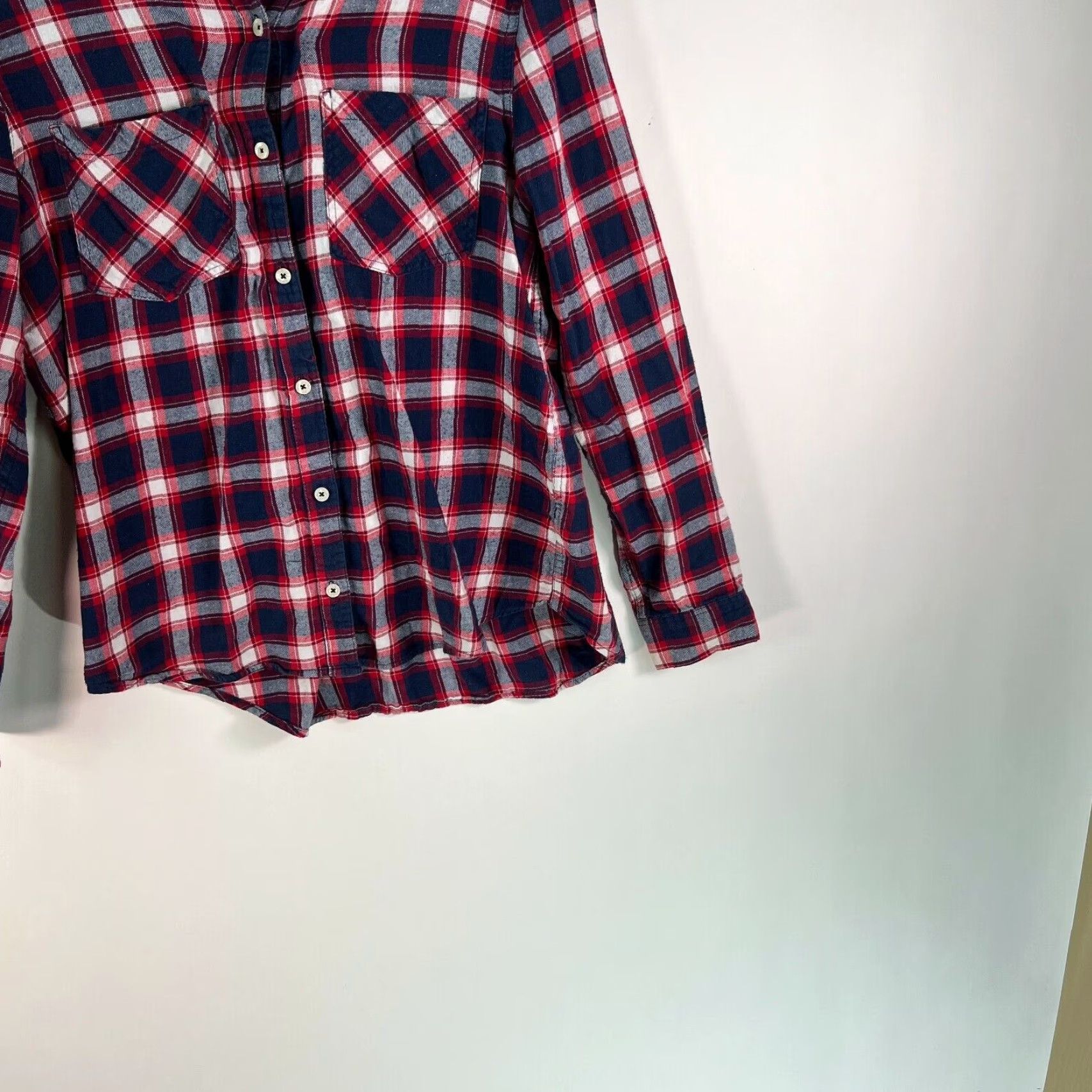Forever 21 Forever 21 Button-Up Shirt Womens Plaid Flannel Multicolor Long Sleeve Size L Size L / US 10 / IT 46 - 4 Thumbnail