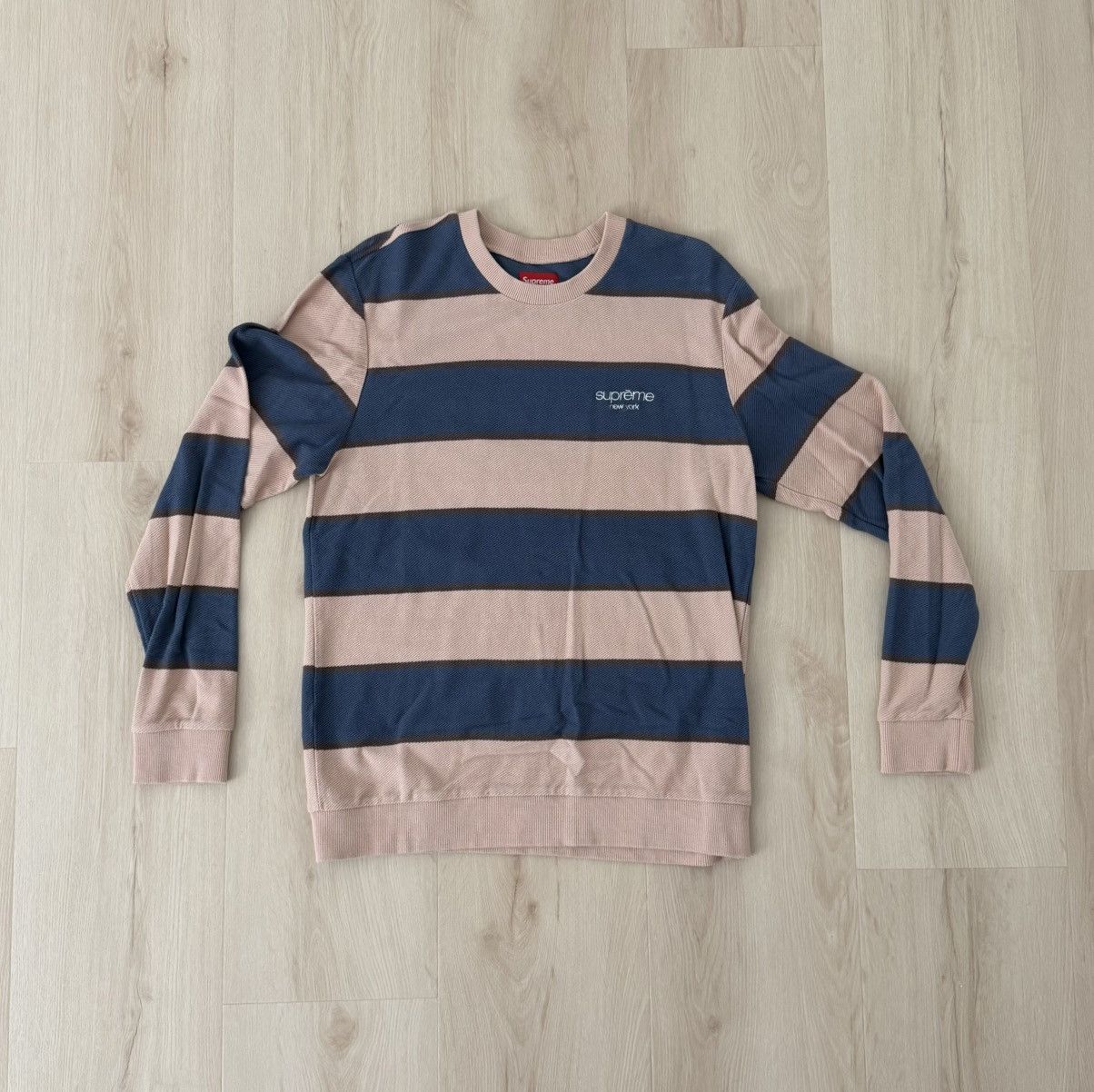Supreme Supreme royal Blue Orange Striped Crew Neck Cotton