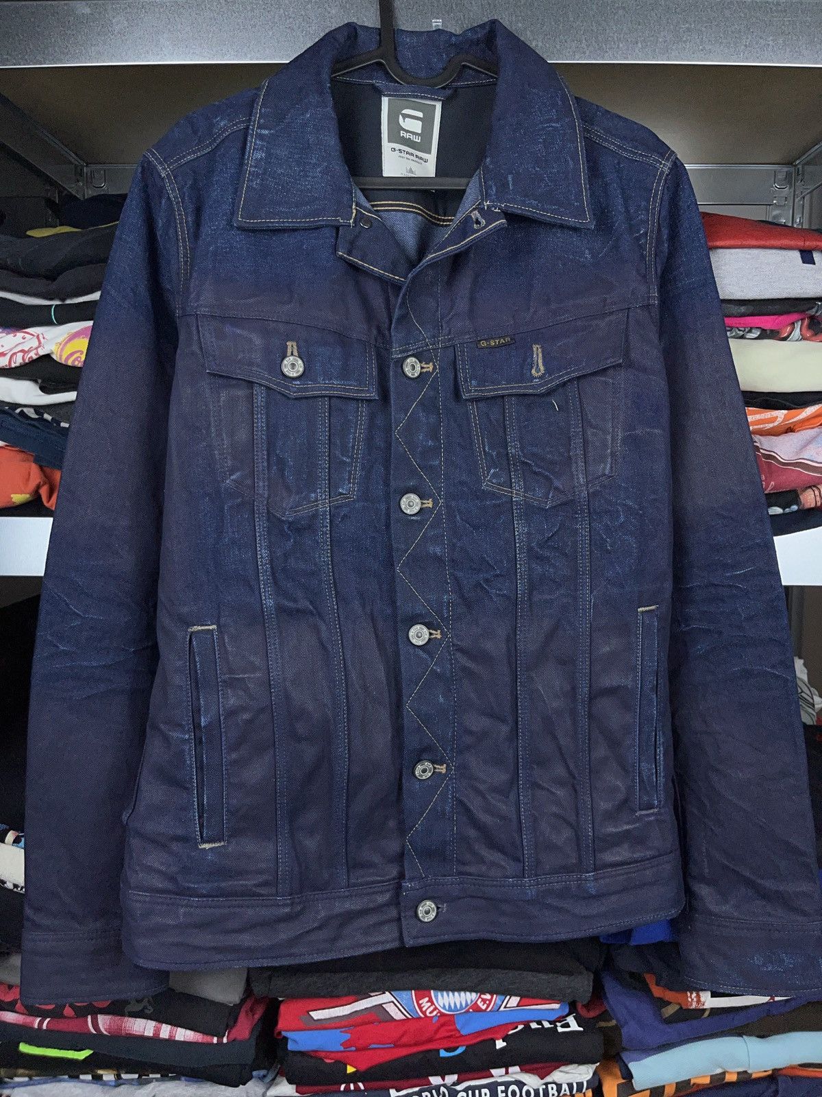 G-Star G star waxed dark indigo denim trucker jacket perfect use Size US L / EU 52-54 / 3 - 1 Thumbnail