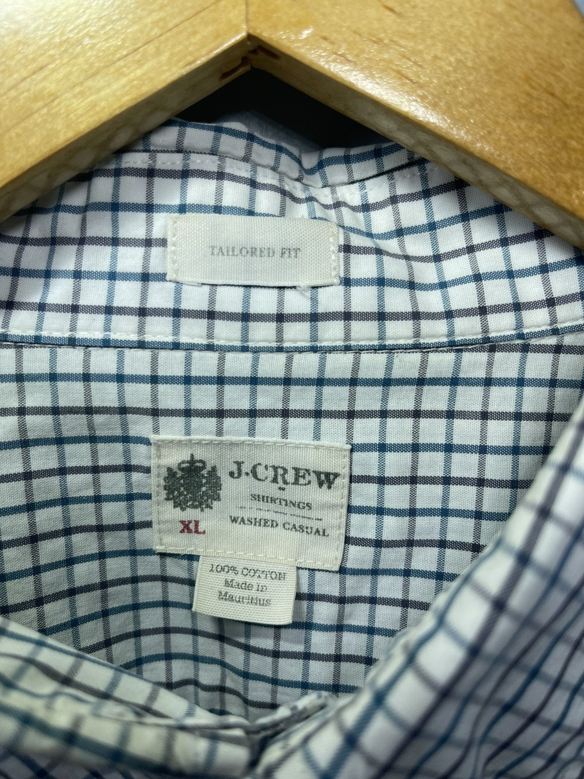 J.Crew J Crew Tailored Fit Gingham Shirt Blue & White Men’s Sz XL Size US XL / EU 56 / 4 - 3 Thumbnail
