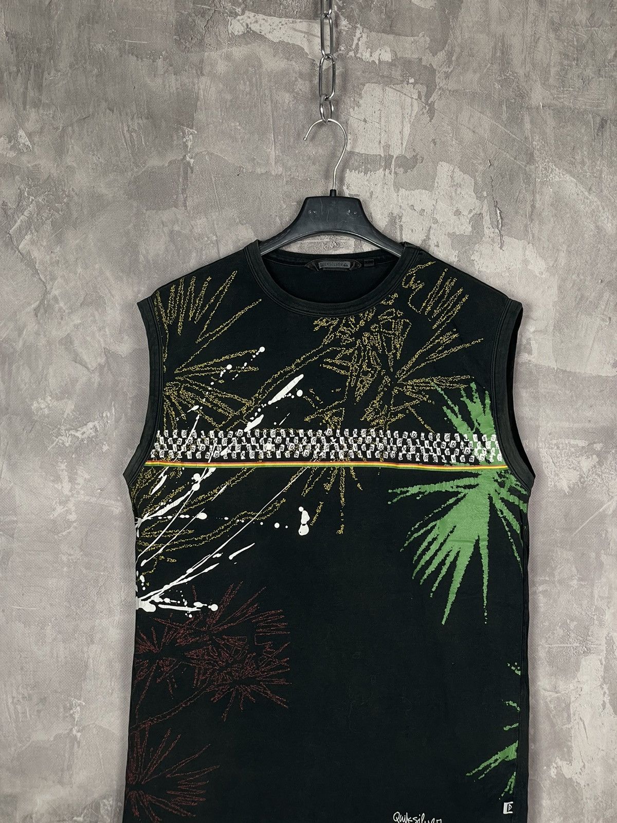 Quiksilver × Vintage Y2K Faded Tank Top Quiksilver Vintage Rasta Tee Streetwear Size US L / EU 52-54 / 3 - 2 Thumbnail