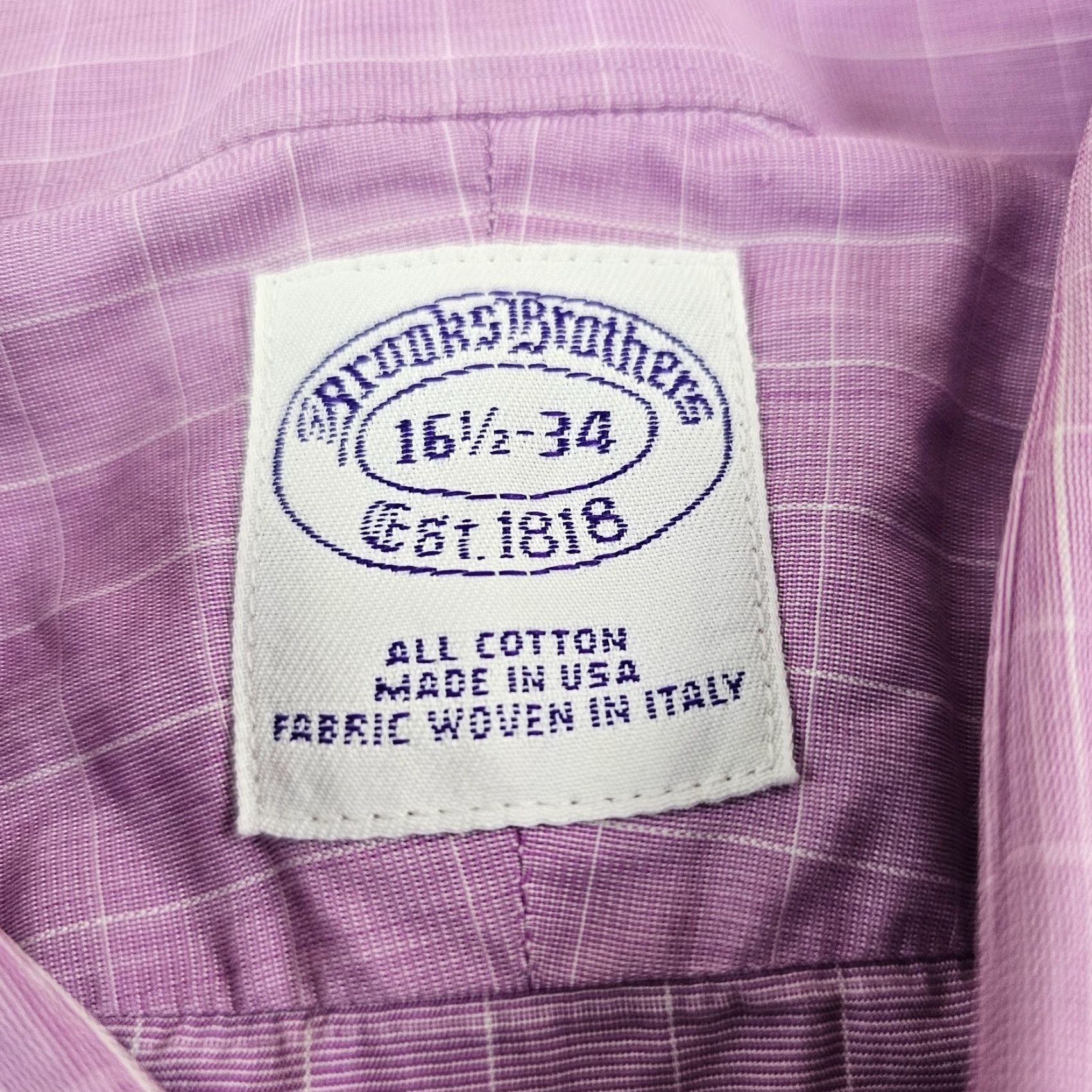 Brooks Brothers VINTAGE Brooks Brothers Plaid Shirt Mens Large L Purple Long Sleeve French Cuff USA Size US L / EU 52-54 / 3 - 4 Thumbnail