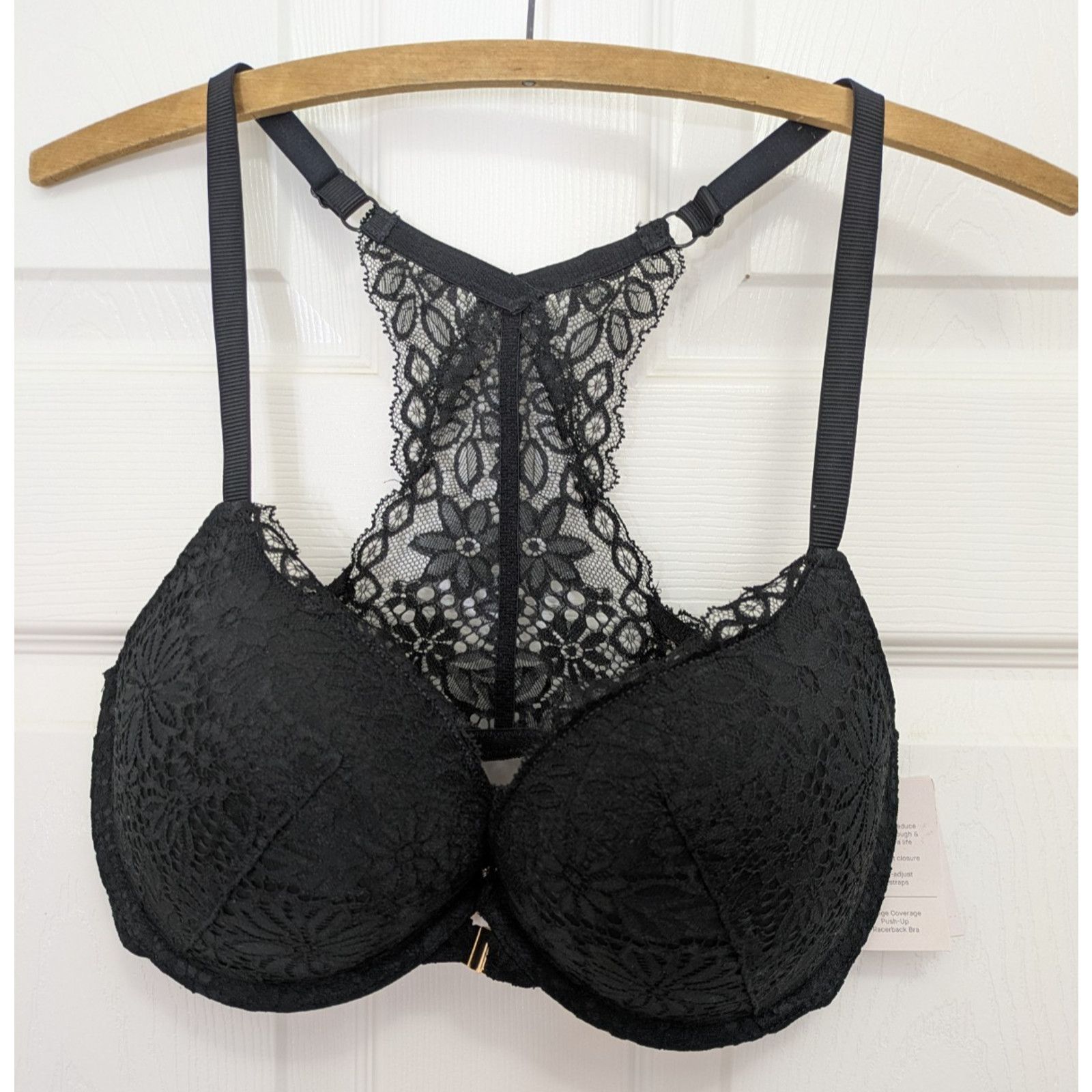 Target Basics Women's Racerback Lace Push-Up Bra Black 34DD Underwire Size ONE SIZE - 1 Thumbnail