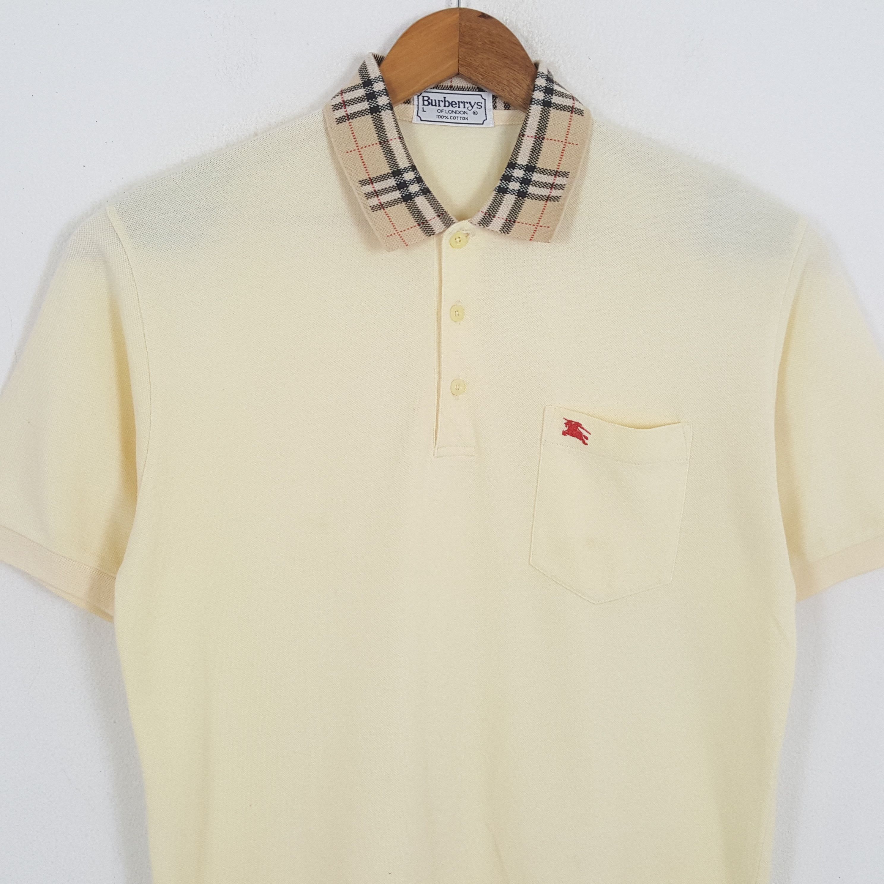 Burberry × Vintage Vintage BURBERRYS Nova Check Collar Design Polos Shirt Size US L / EU 52-54 / 3 - 2 Thumbnail