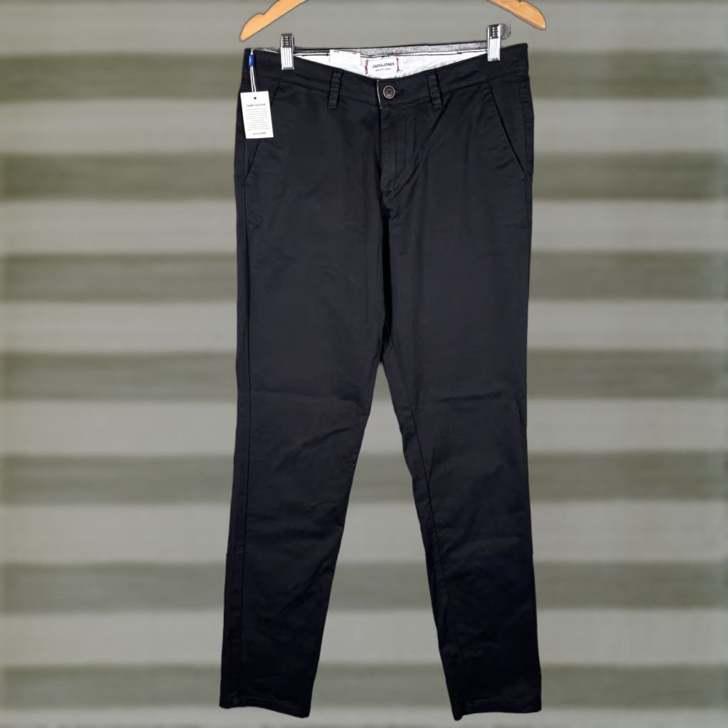 Jack & Jones JACK & JONES Chinos Pants Slim Fit Black 32x34 Mens Size US 32 / EU 48 - 1 Thumbnail