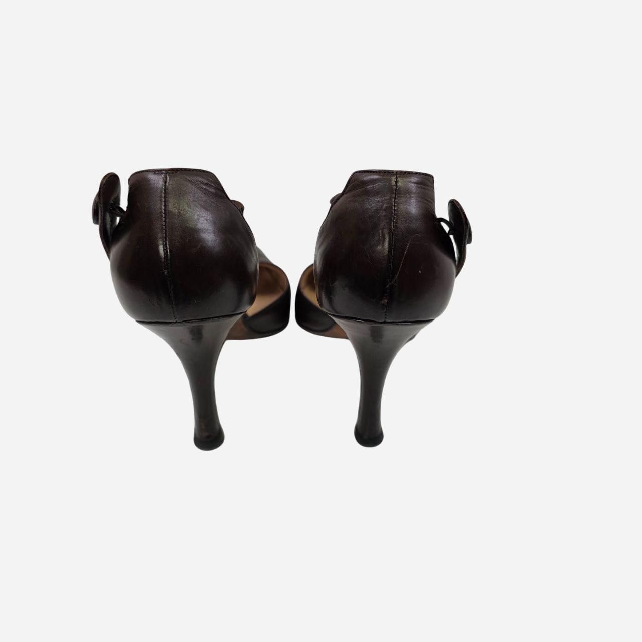 Manolo Blahnik Manolo Blahnik Brown Leather Ankle Strap Heels Size US 6.5 / IT 36.5 - 4 Thumbnail