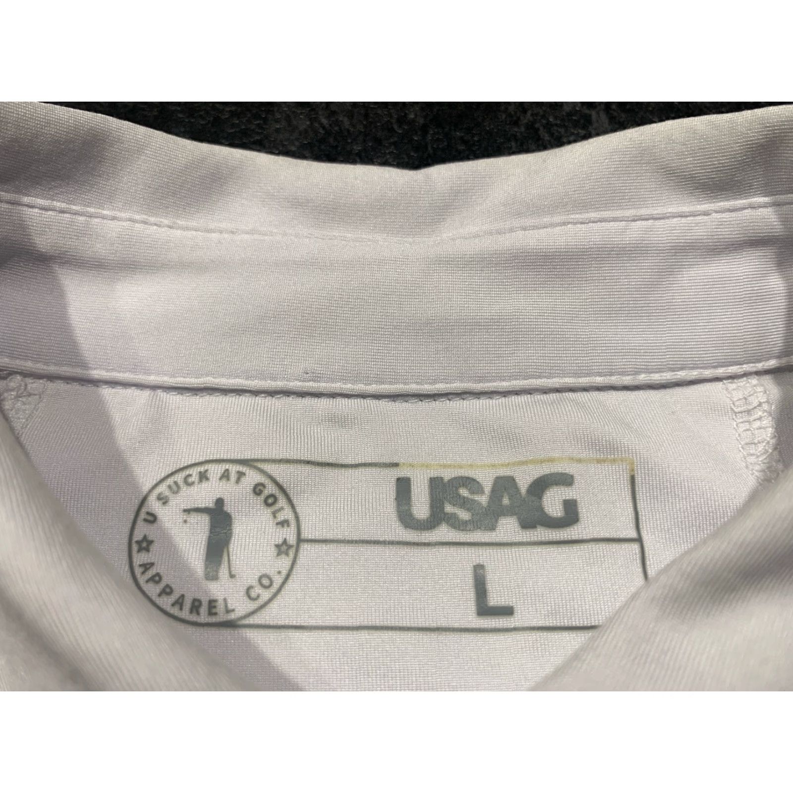 Vintage USAG Golf Polo Shirt Mens Large L White Short Sleeve Embroidered Activewear Size US L / EU 52-54 / 3 - 3 Thumbnail