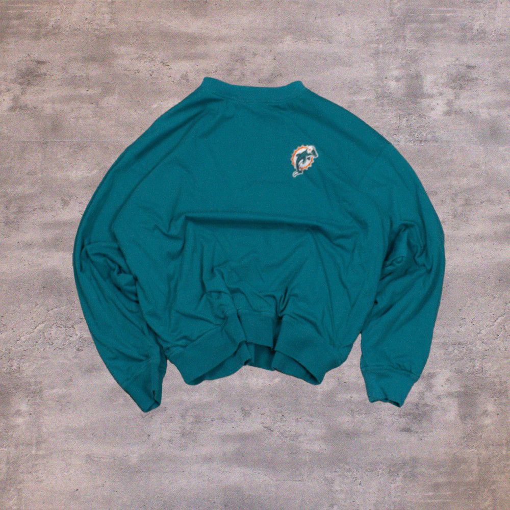 NFL 90's Miami Dolphin Double Sided Grey Teal Crewneck Sweater Size US XL / EU 56 / 4 - 3 Thumbnail