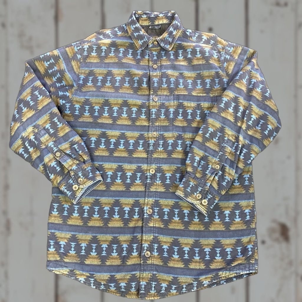 Vintage VINTAGE Woolrich Shacket Shirt Mens Medium Aztec Southwestern Button Up Lined Geometric 90s Southwestern Vintage Mens Size US XXL / EU 58 / 5 - 1 Thumbnail