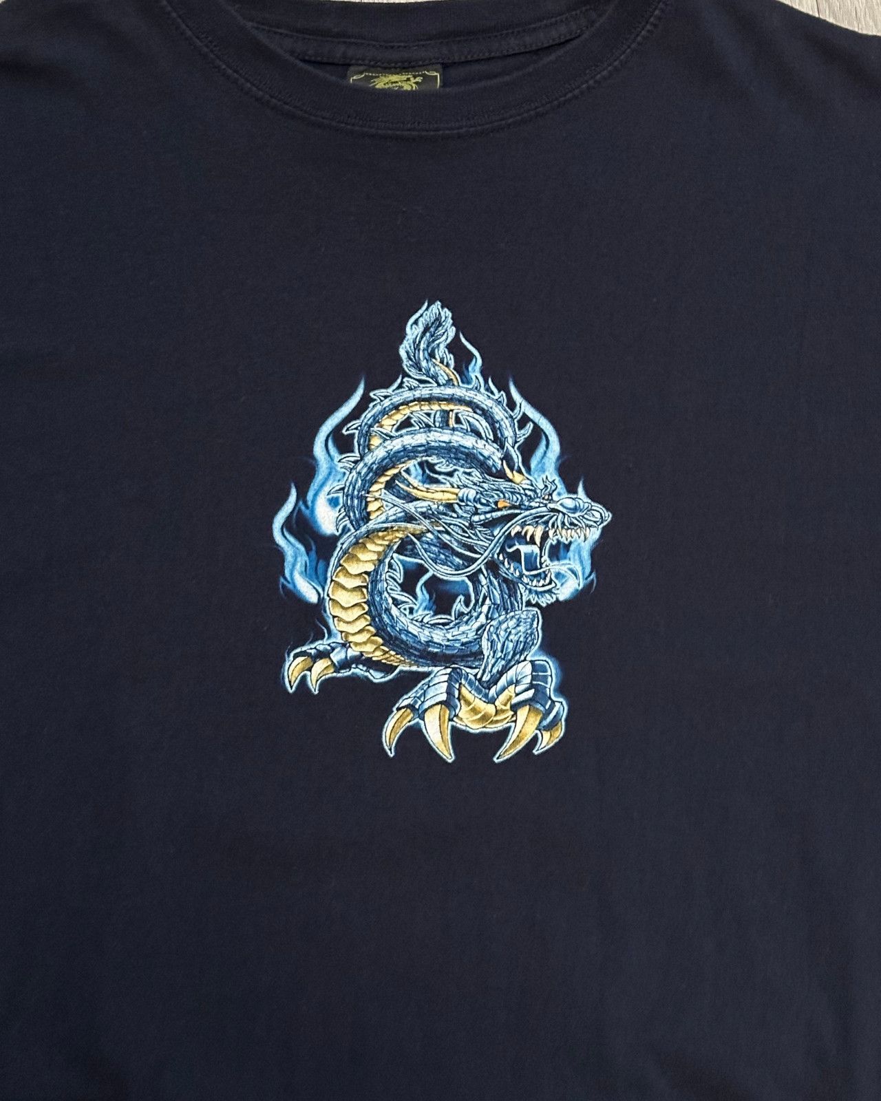 Japanese Brand × Vintage Vintage Y2K Silver Strand Dragon Navy Blue T-Shirt - Large Size US L / EU 52-54 / 3 - 5 Thumbnail