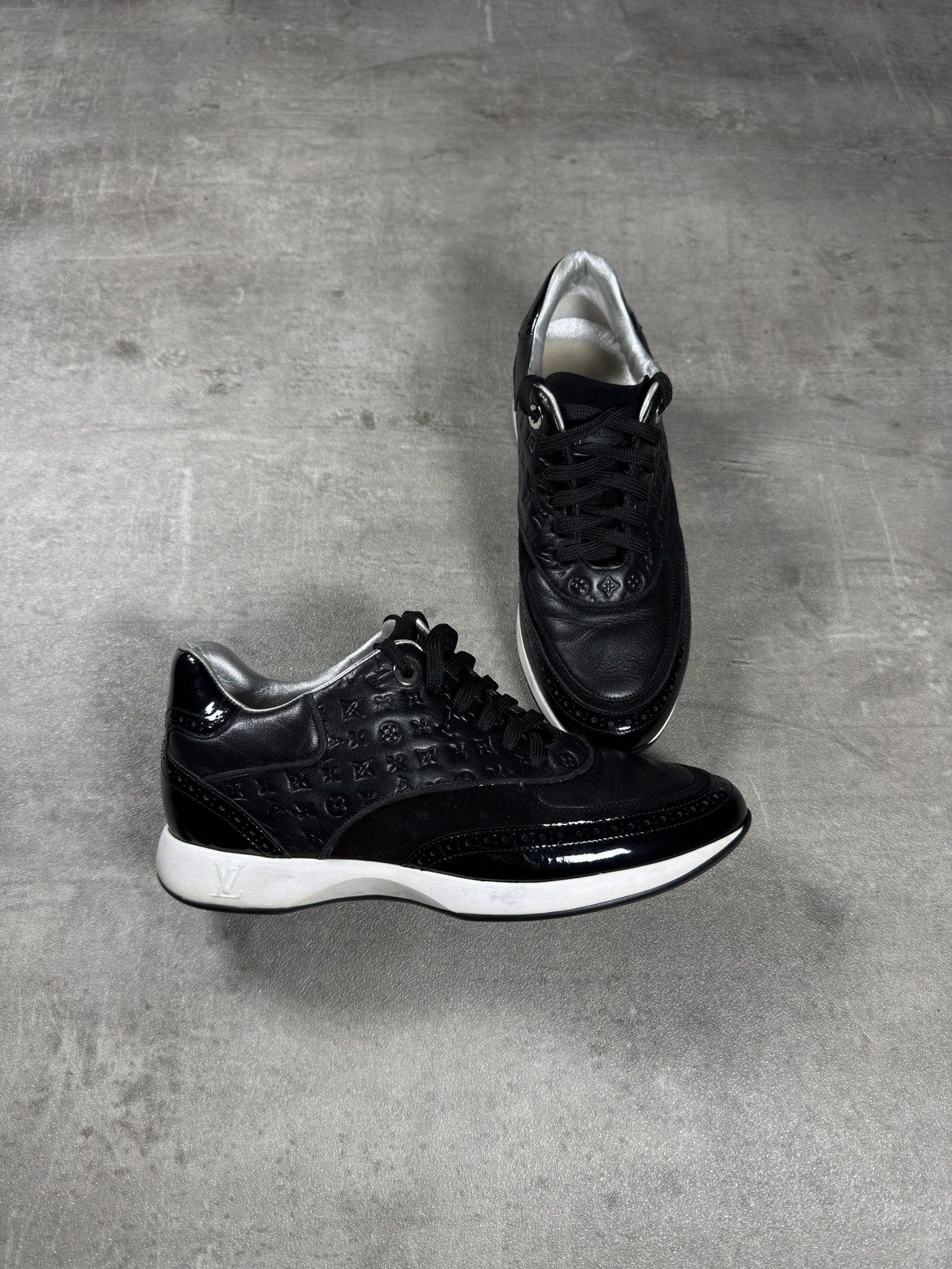 Louis Vuitton Louis Vuitton Monogram Run Away Sneakers – Black / Silver Size US 5 / EU 37 - 3 Thumbnail