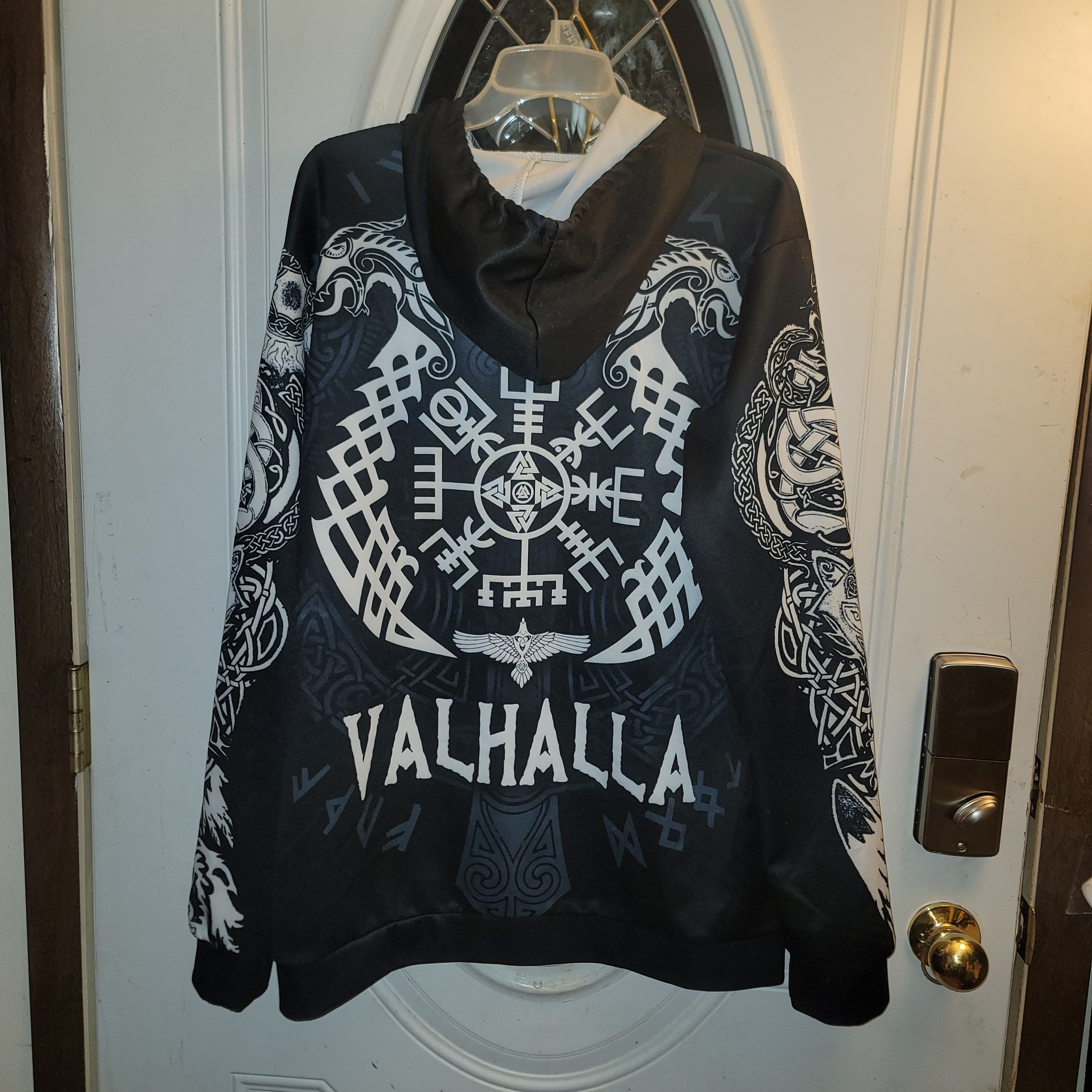 The Unbranded Brand × Vintage Vintage All Over Print Victory or Vahalla Viking Hoodie Size US XL / EU 56 / 4 - 3 Thumbnail