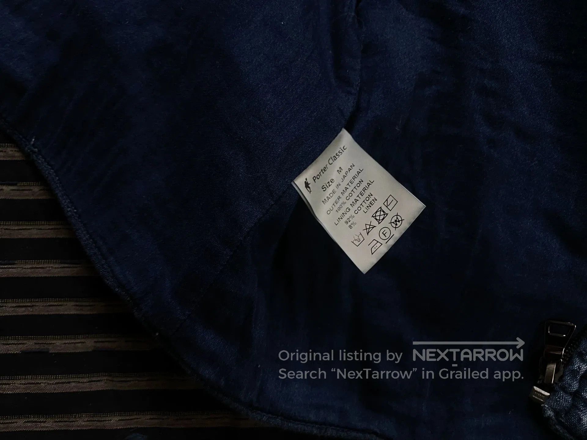 Porter Classic indigo sashiko light zip up outdoor jacket. Size US M / EU 48-50 / 2 - 4 Thumbnail