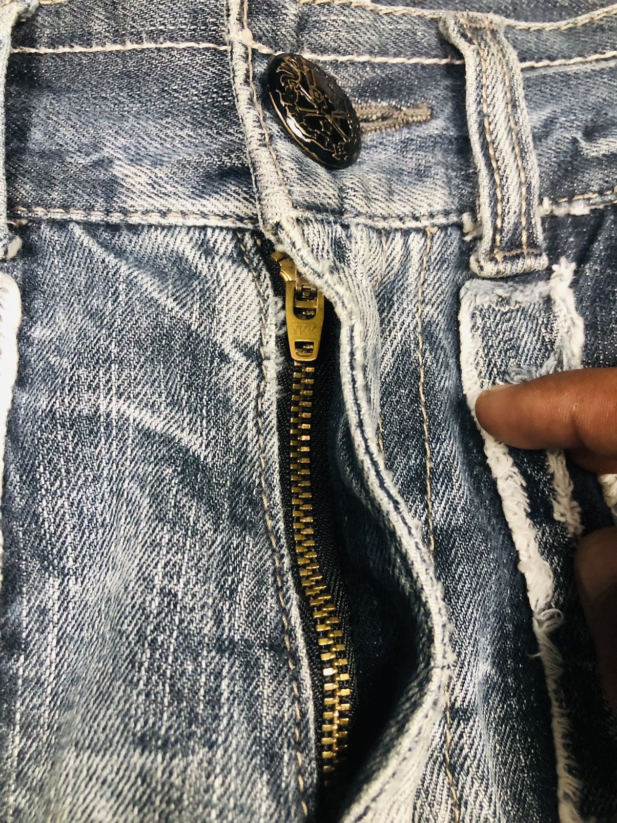Other Blow By Blue Distress Bootcut Jeans (34) Size US 31 - 10 Thumbnail