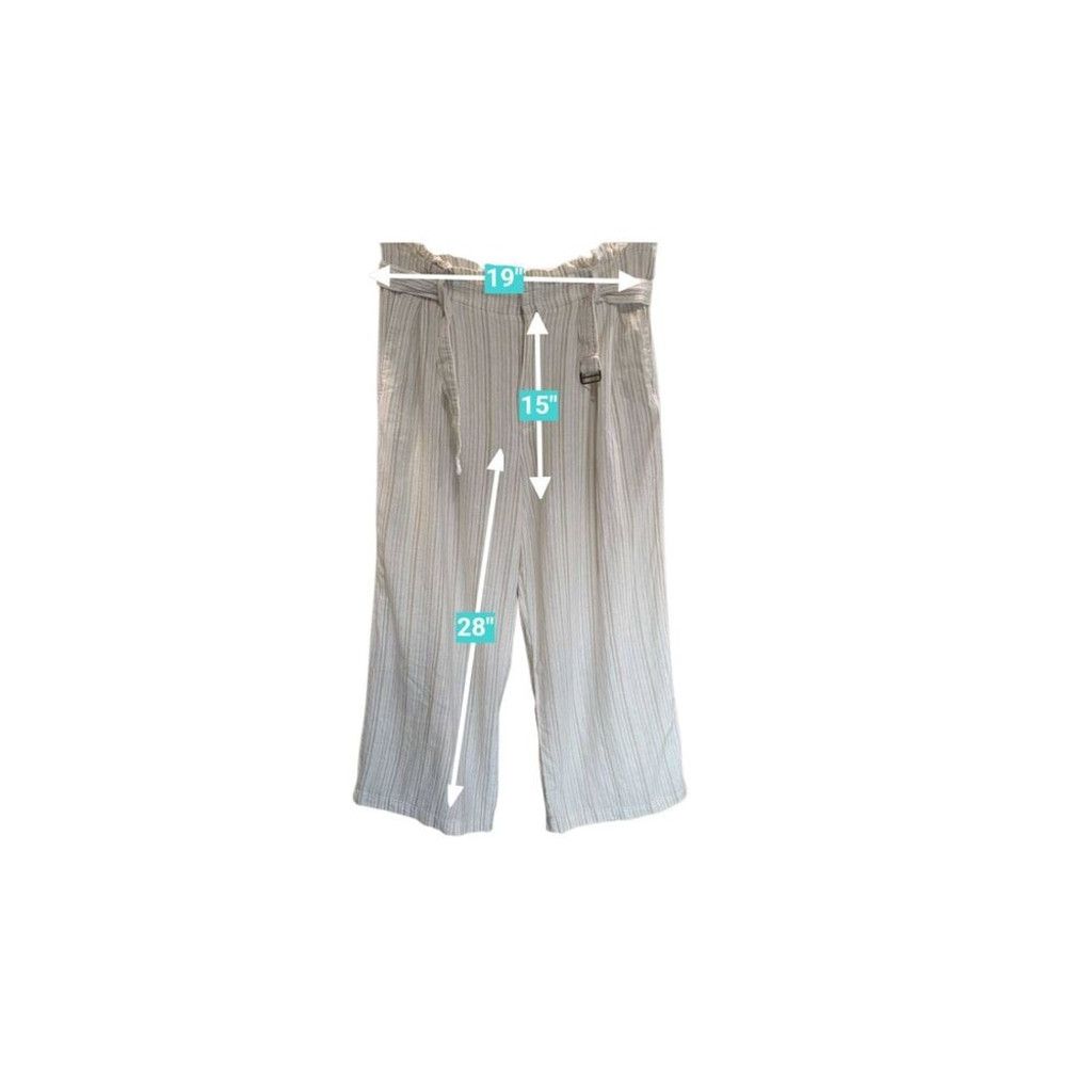 Banana Republic Banana Republic Beige White HighWaist Wide Leg Pants Size16 Size 38" / US 16 / IT 52 - 4 Thumbnail