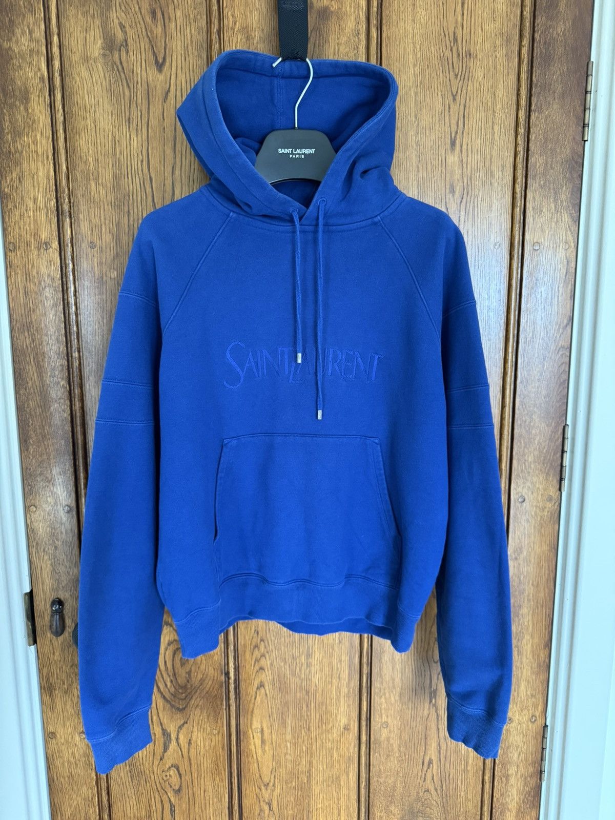 Saint Laurent Paris $1.5k FW23 Saint Laurent logo blue hoodie Grail L Size US L / EU 52-54 / 3 - 1 Thumbnail