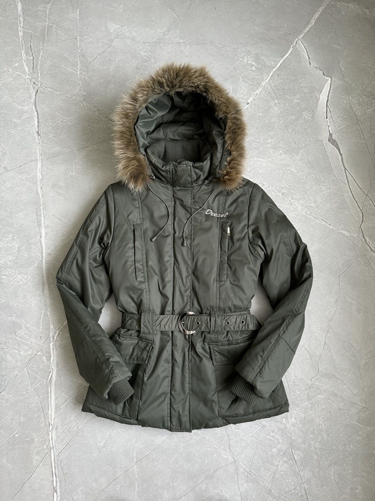 Japanese Brand Y2K Vintage Fur Hood Belted Jacket If Six Was Nine LGB Style Size M / US 6-8 / IT 42-44 - 1 Thumbnail