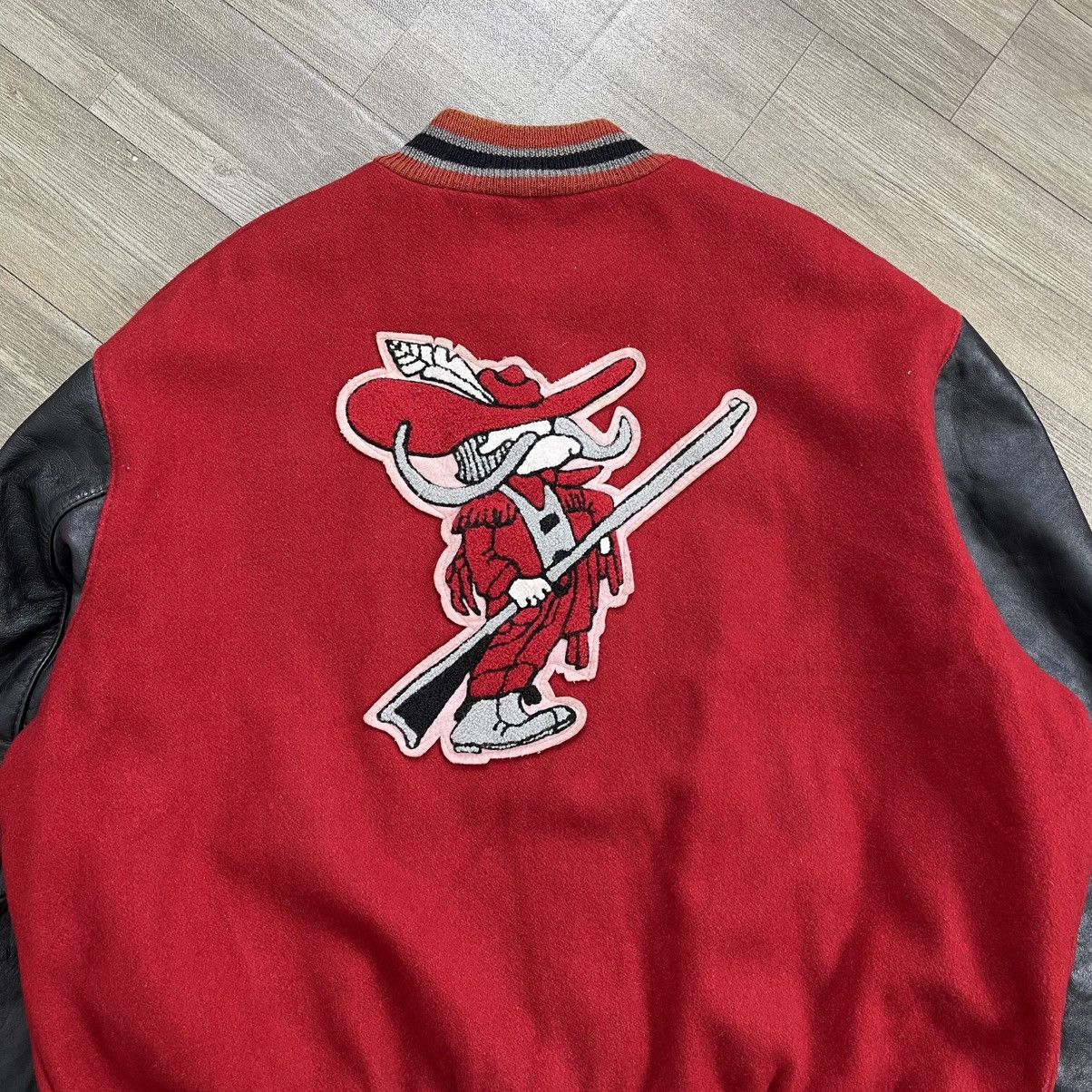 Vintage 1990s Delong UNLV Runnin Rebels Wool Leather Varsity Jacket Size US L / EU 52-54 / 3 - 2 Thumbnail