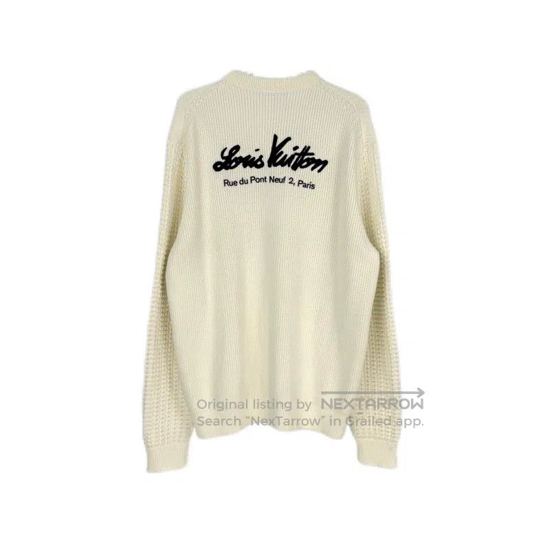 Louis Vuitton Louis Vuitton White embroidered monogram logo sweater Size US XL / EU 56 / 4 - 2 Thumbnail