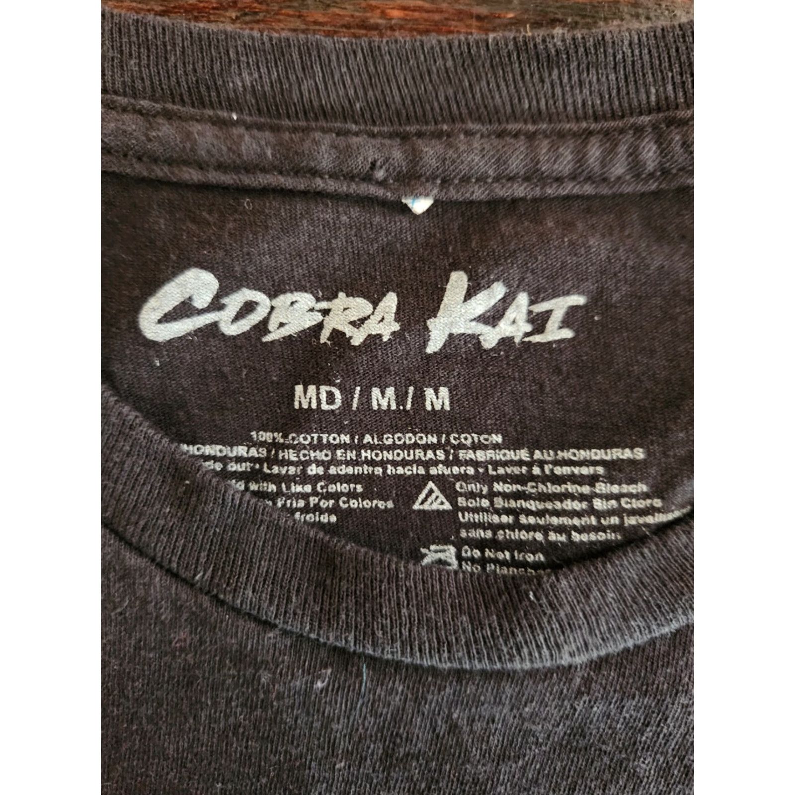 Vintage Cobra Kai T-Shirt Black Gray Logo Graphic Print Cobra Kai Brand Men M Short Sleeve Crew Neck 100% Cotton Knit Vintage No Size US M / EU 48-50 / 2 - 2 Thumbnail