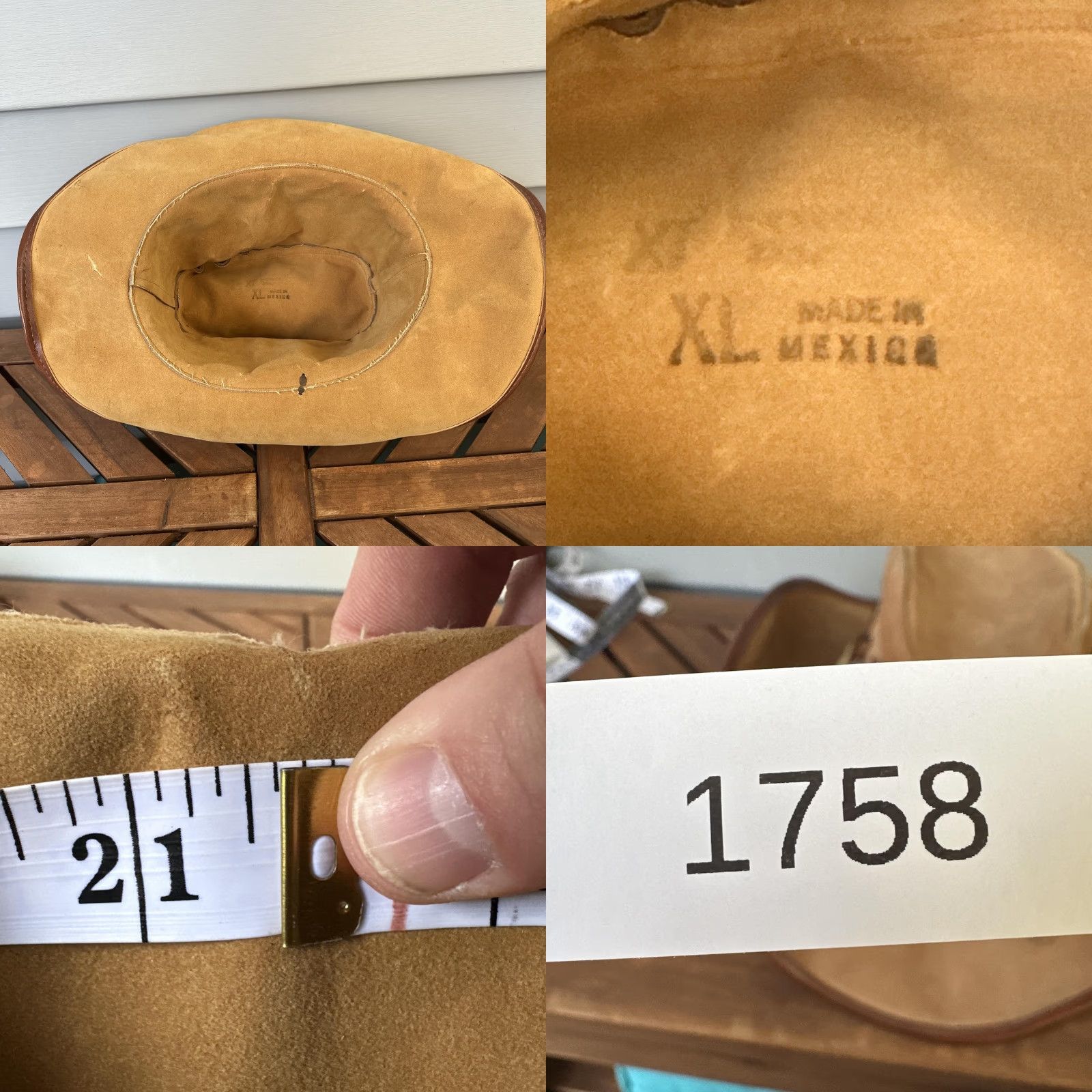 Vintage VINTAGE Western Hat Cowboy Fitted Mens Small Tan Suede Leather Feather Band Braided Felt Wide Brim Mexico 1960s Mens Size ONE SIZE - 8 Thumbnail