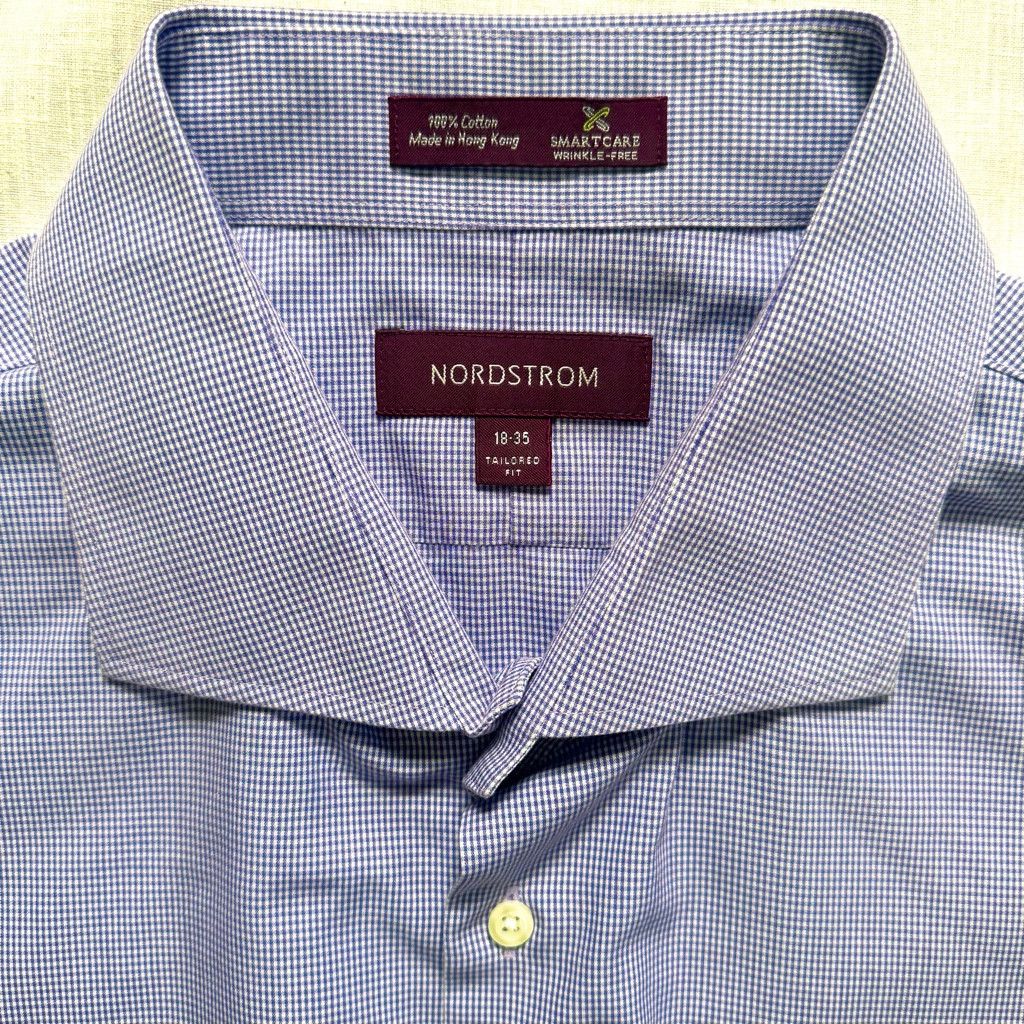 Nordstrom Nordstrom Blue Gingham Btton-Down Cotton Dress Shirt 18-35 Size US XL / EU 56 / 4 - 2 Thumbnail