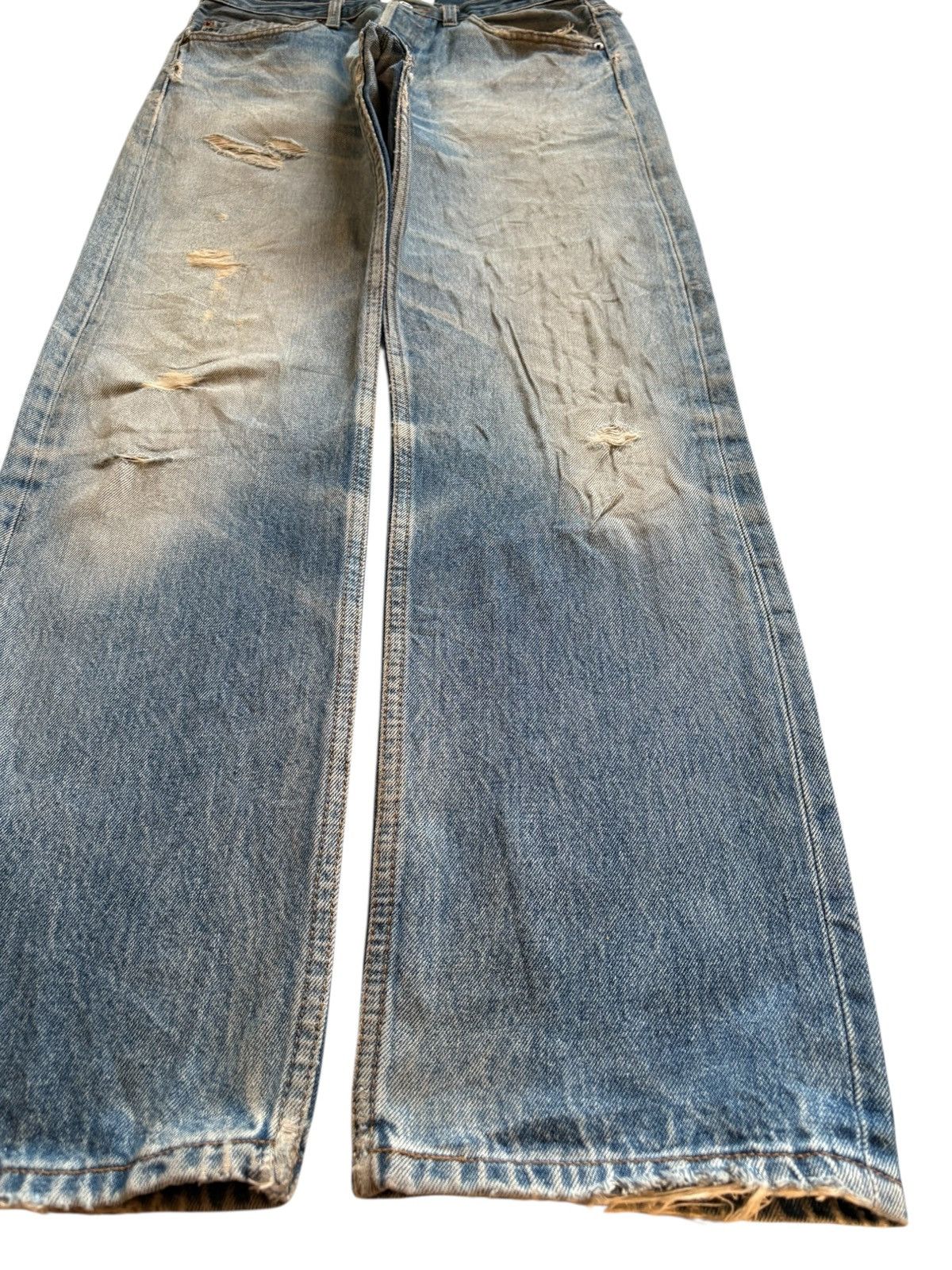 LVC × Levi's × Levi's Vintage Clothing Vintage 90s Levis 501 Mud Wash Distressed Ripped Loose Jean Size US 31 - 7 Thumbnail