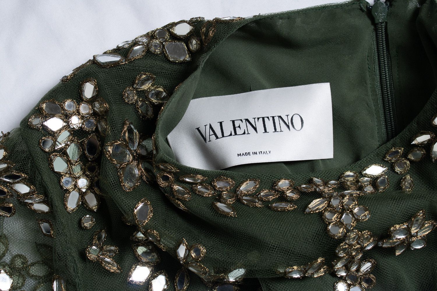 Valentino Valentino, embellished tulle dress in green Size S / US 4 / IT 40 - 5 Thumbnail