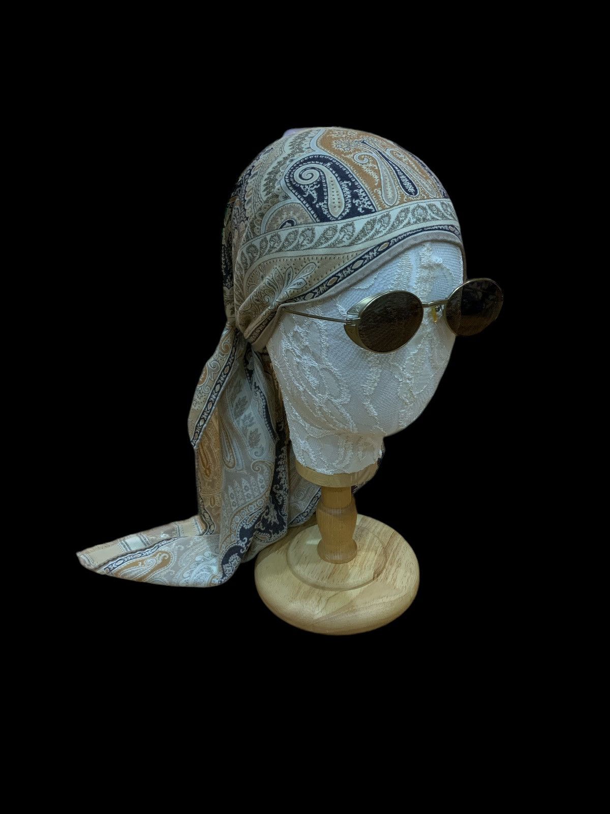 Etro VINTAGE ETRO BEIGE SILK HEAD SCARF Size ONE SIZE - 2 Thumbnail