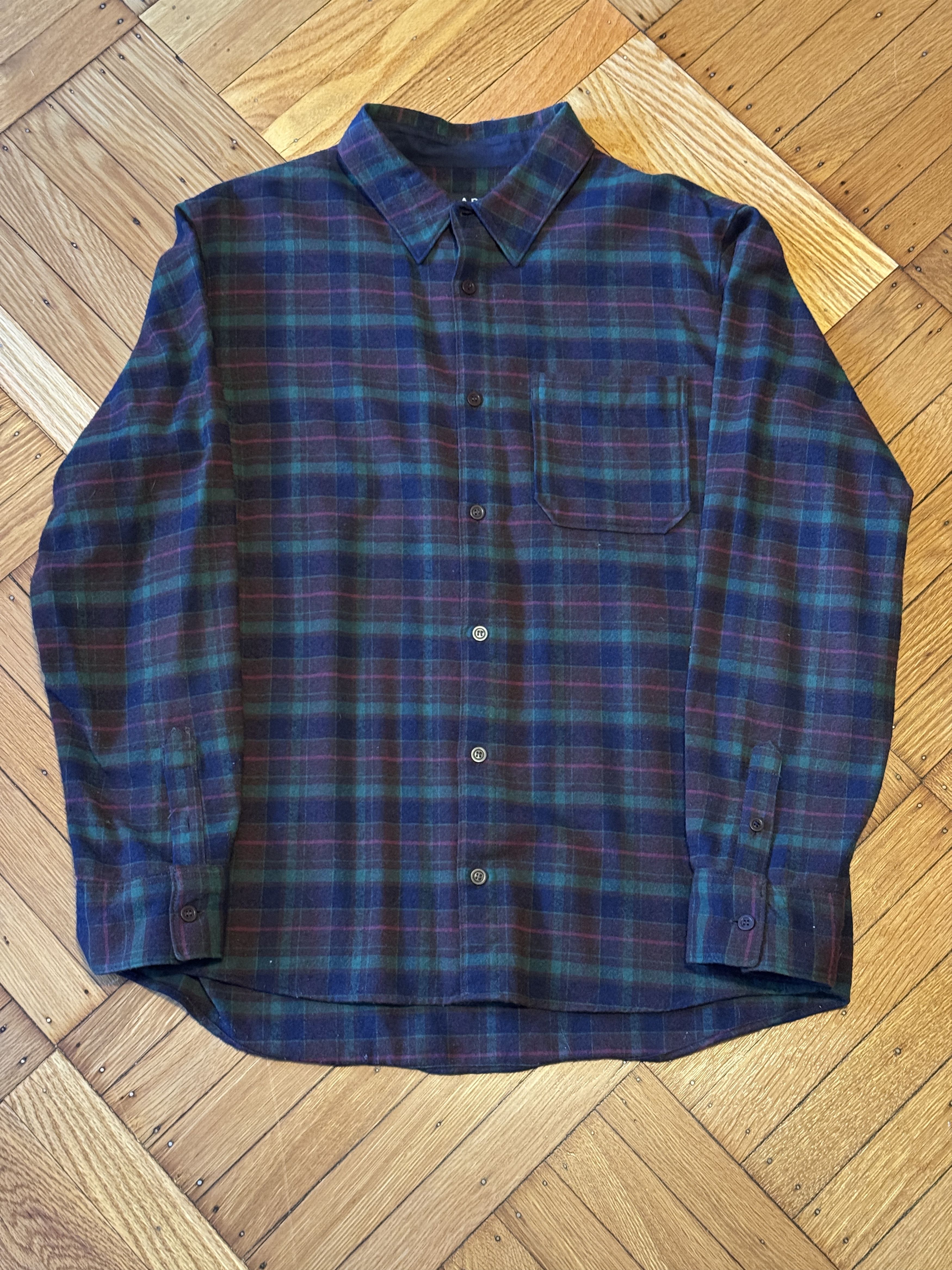 A.P.C. Plaid Wool Flannel Shirt Size US L / EU 52-54 / 3 - 1 Thumbnail