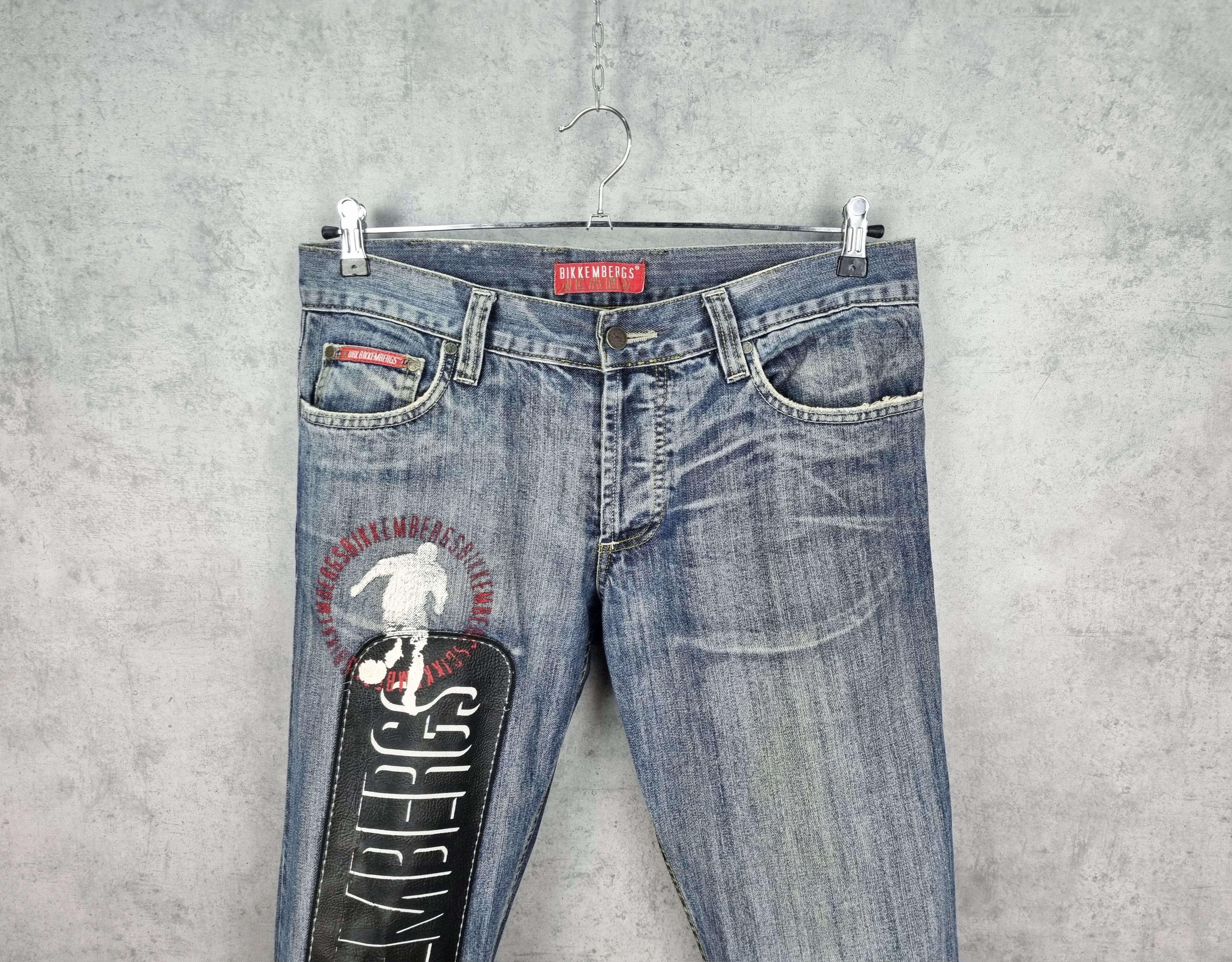 Dirk Bikkembergs × Vintage Bikkembergs Jeans Leather Patch Big Logo Denim Pant Size US 32 / EU 48 - 4 Thumbnail