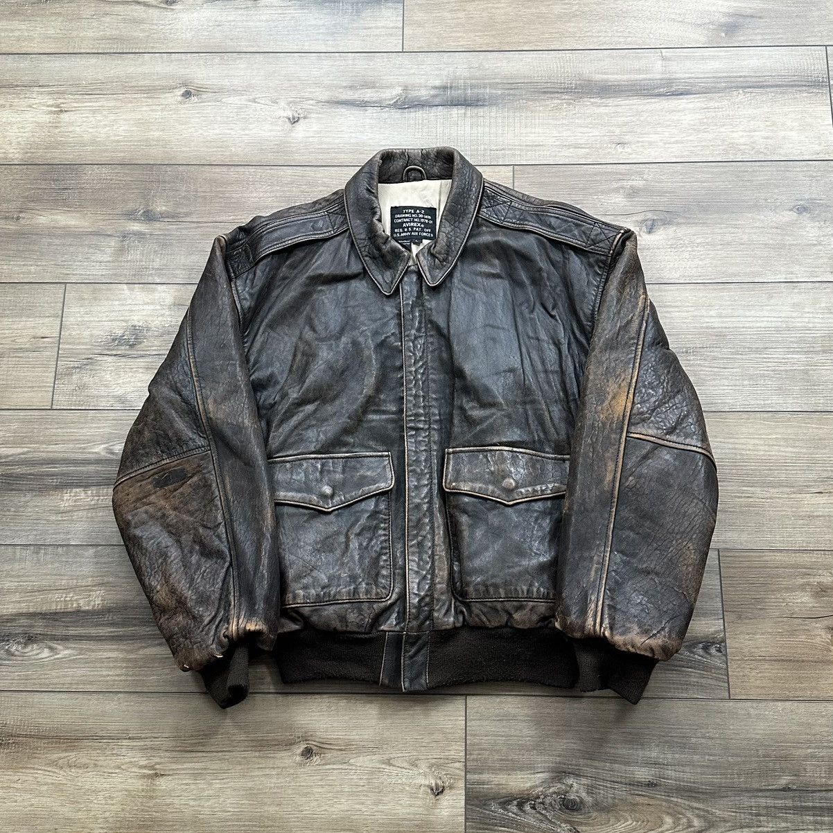Vintage 80s Avirex Type A-2 Leather USAAF Bomber Jacket