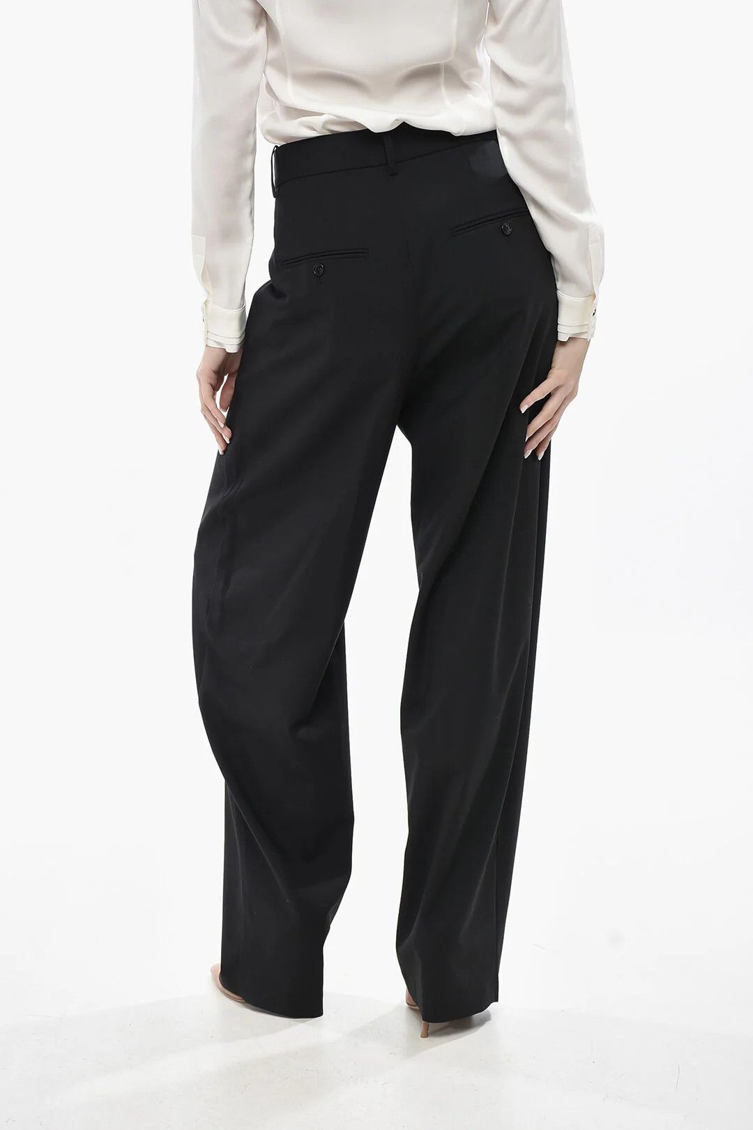 Isabel Marant og1mm0326 Wool-Blend Pant in Black Size 28" / US 6 / IT 42 - 2 Thumbnail