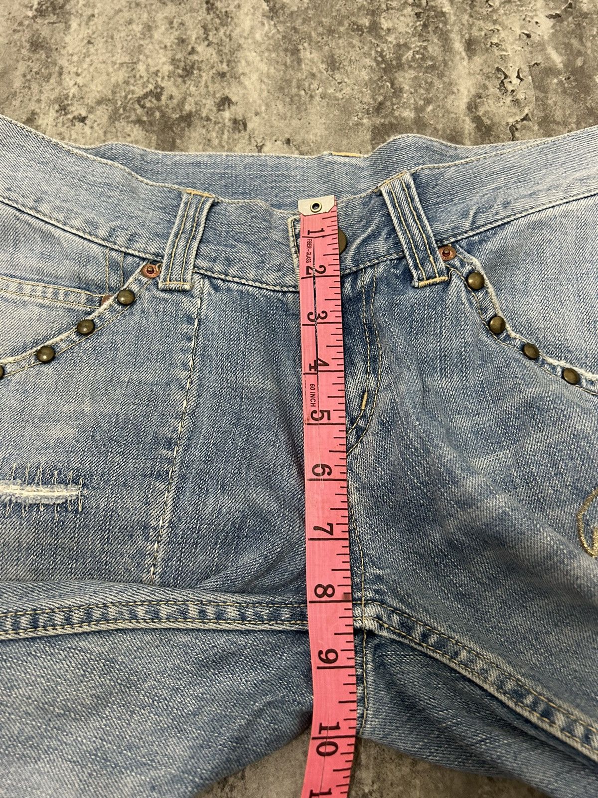 Hysteric Glamour × Japanese Brand × Seditionaries Word Wide Love Skull Ring Distressed Jeans Size US 30 / EU 46 - 16 Thumbnail